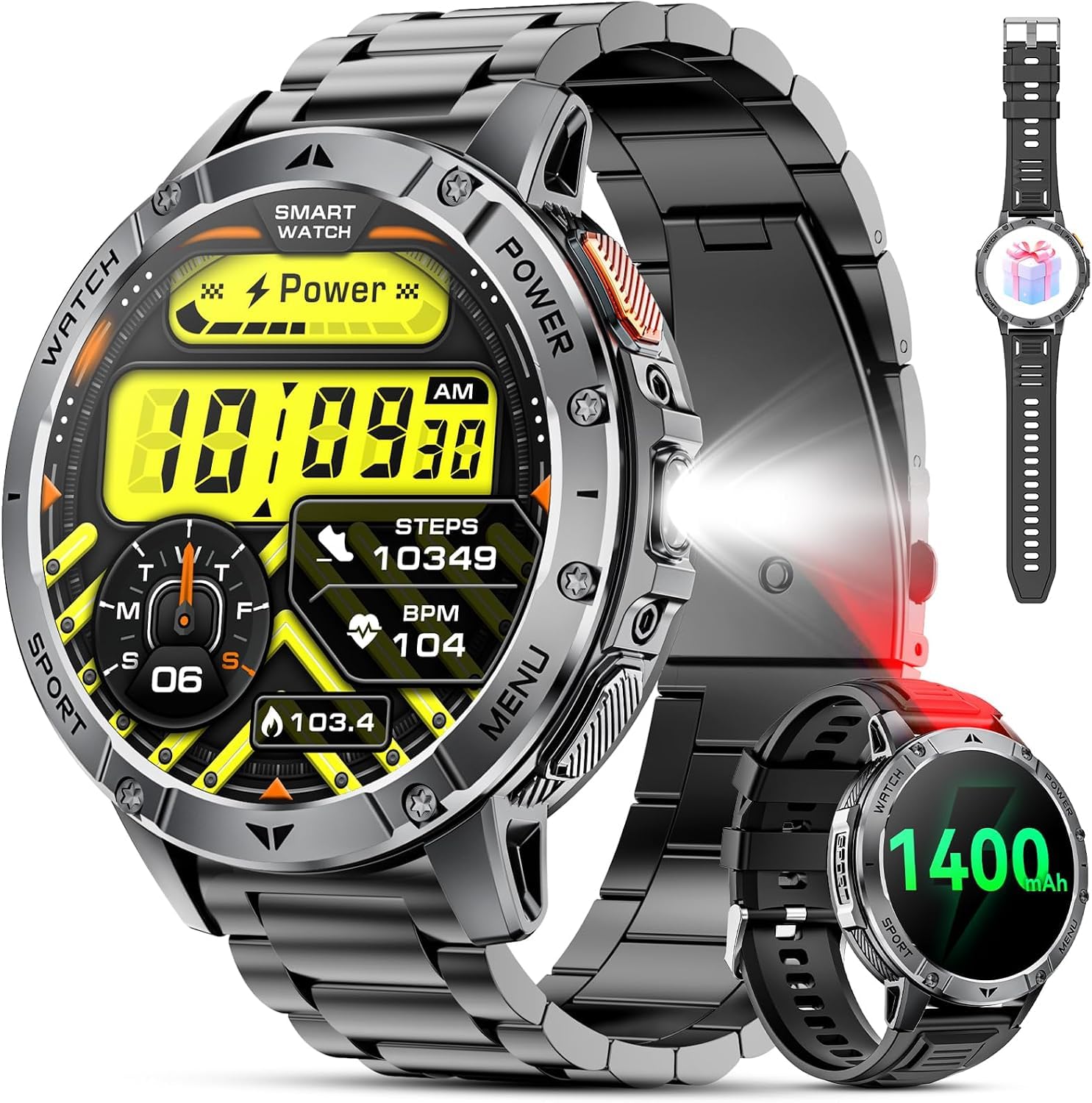 Haulvean Military Smart Watches for Men, 1.7" HD Smart Watch with Two - View 1