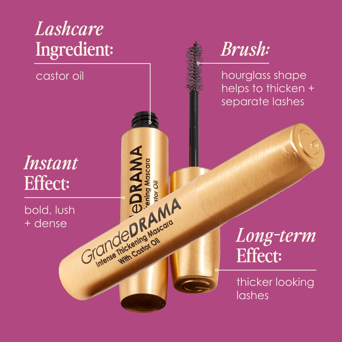 Grande Cosmetics GrandeDRAMA Intense Thickening Mascara - Premium Selection Official Imagery - 8