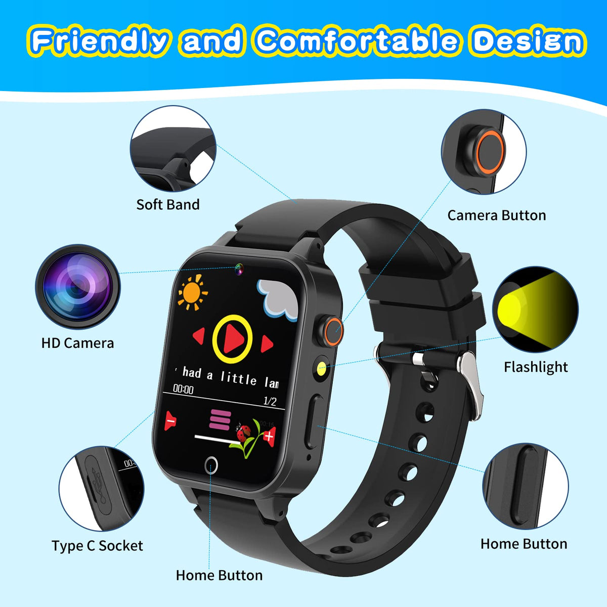 Cosjoype Smart Watch for Kids with 26 Puzzle Games HD - Cosjoype Official Imagery - 7