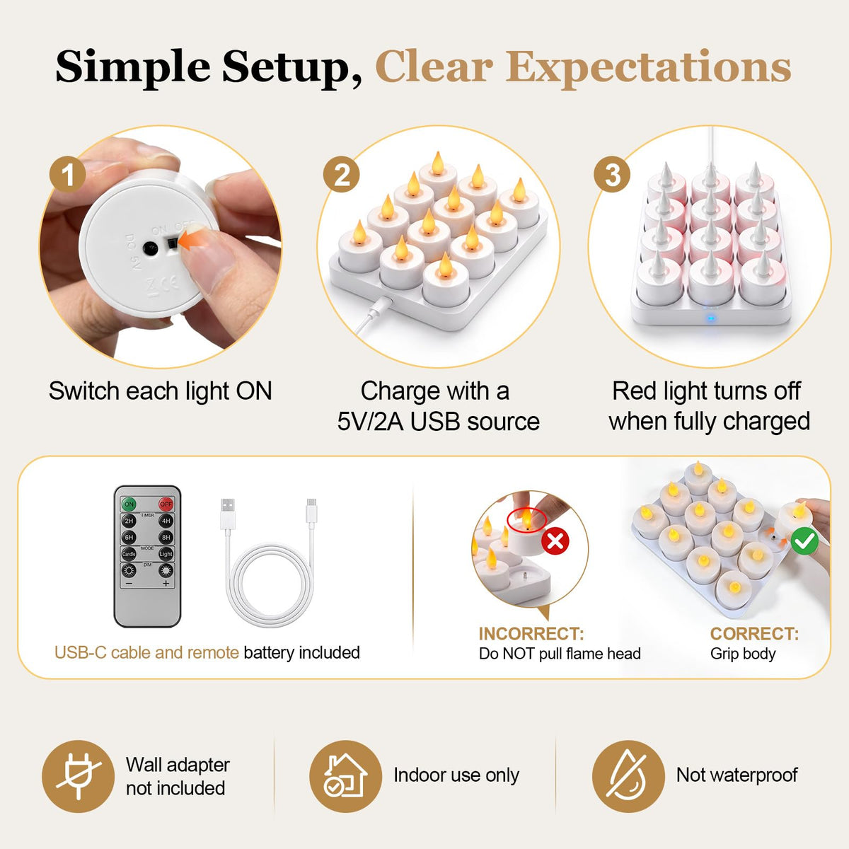 Fussion Rechargeable Tea Lights with Remote and Charging - Fussion Official Imagery - 8
