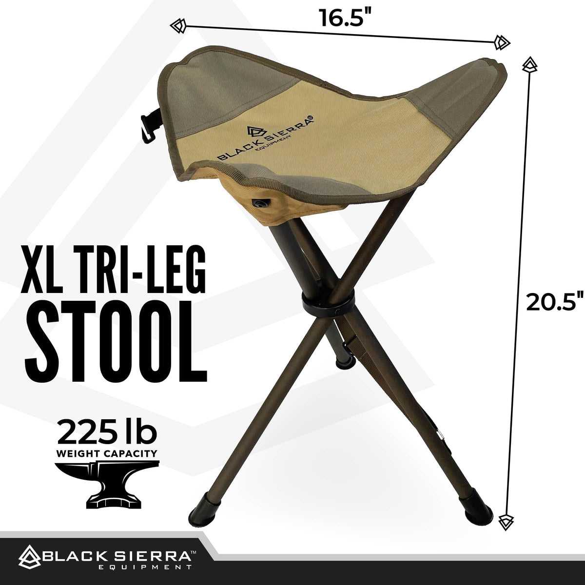 Black Sierra Folding Hunting Stool Lightweight Portable Seat - Black Sierra Equipment Official Imagery - 3
