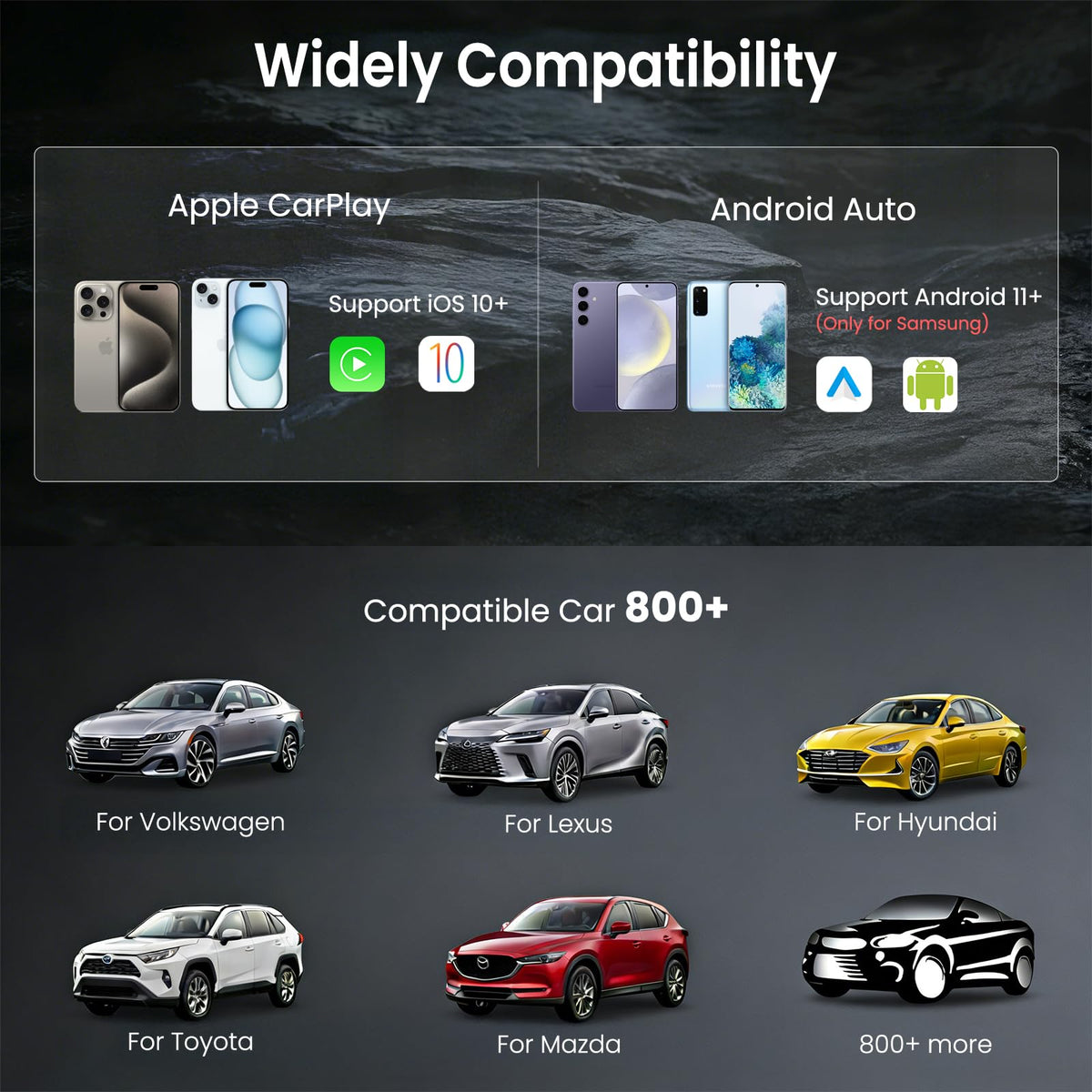 ELECROW 4 in 1 Wireless CarPlay Adapter for iPhone Android - ELECROW Official Imagery - 7