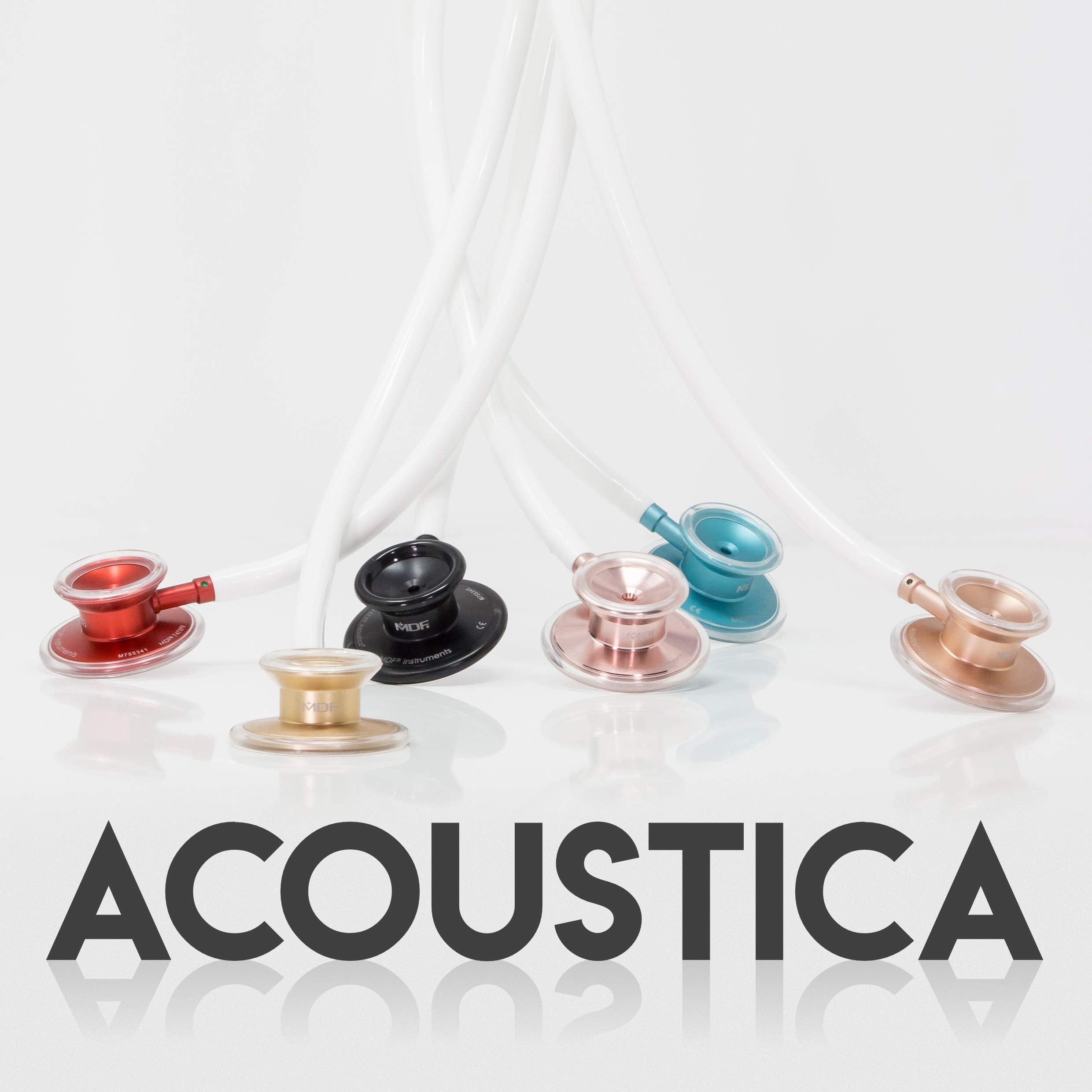 MDF Acoustica Stethoscope – Dual Head, Aqua/Black, Lifetime Warranty