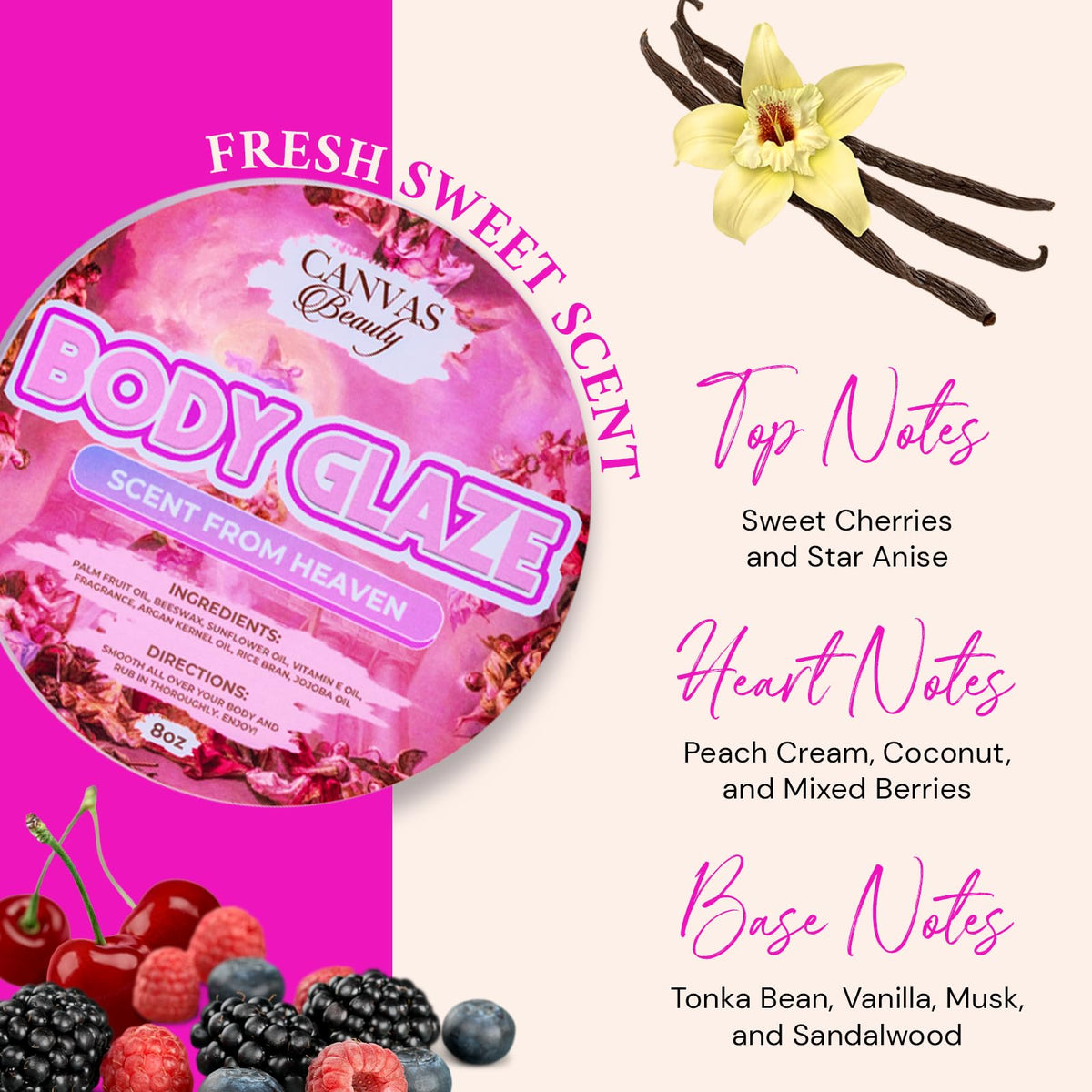 Canvas Beauty Body Glaze Scent From Heaven Sweet Cherries - Canvas Beauty Official Imagery - 3