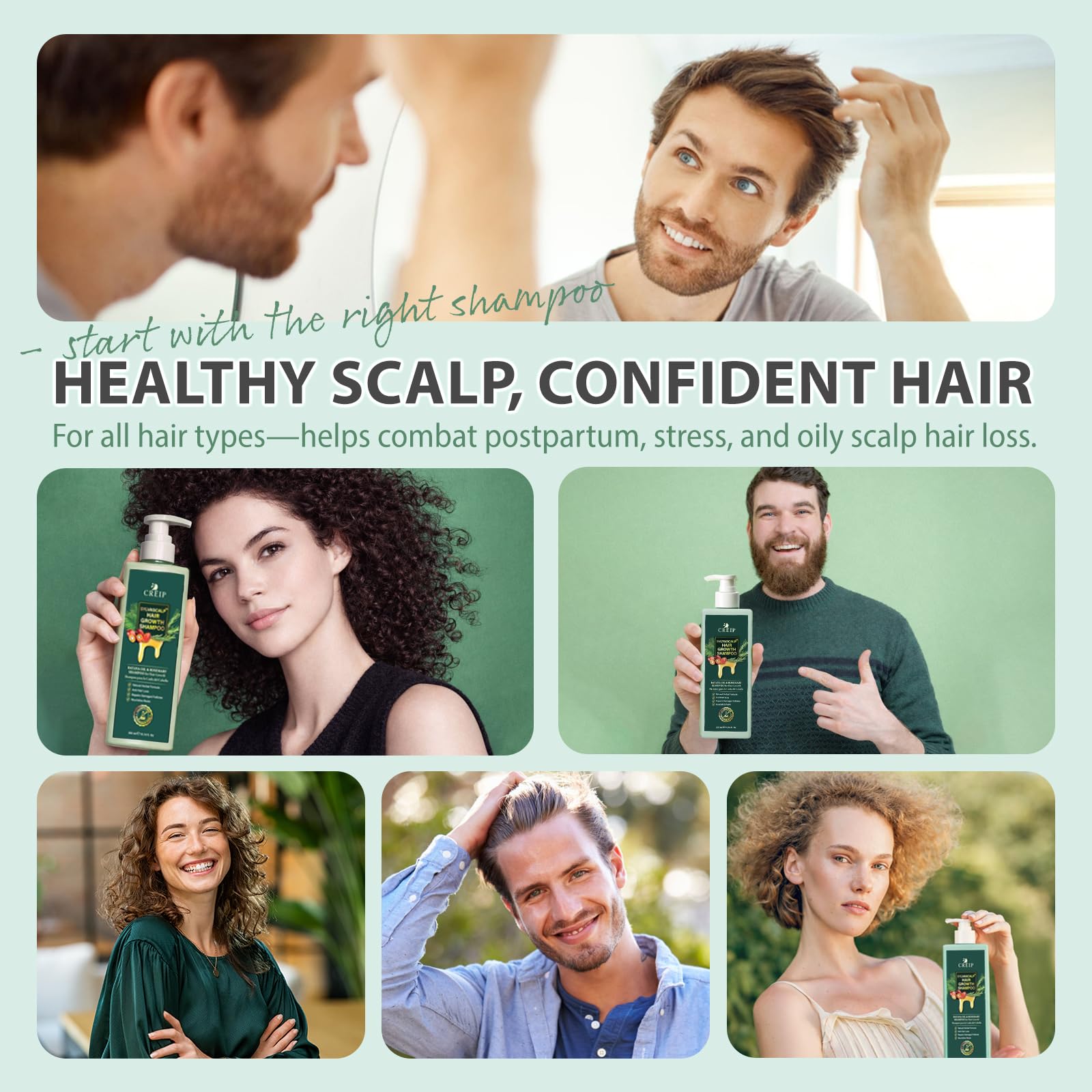 Creip Rosemary & Batana Oil Hair Growth Shampoo - Hair Loss Shampoo and Women - Creip Official Product View 7