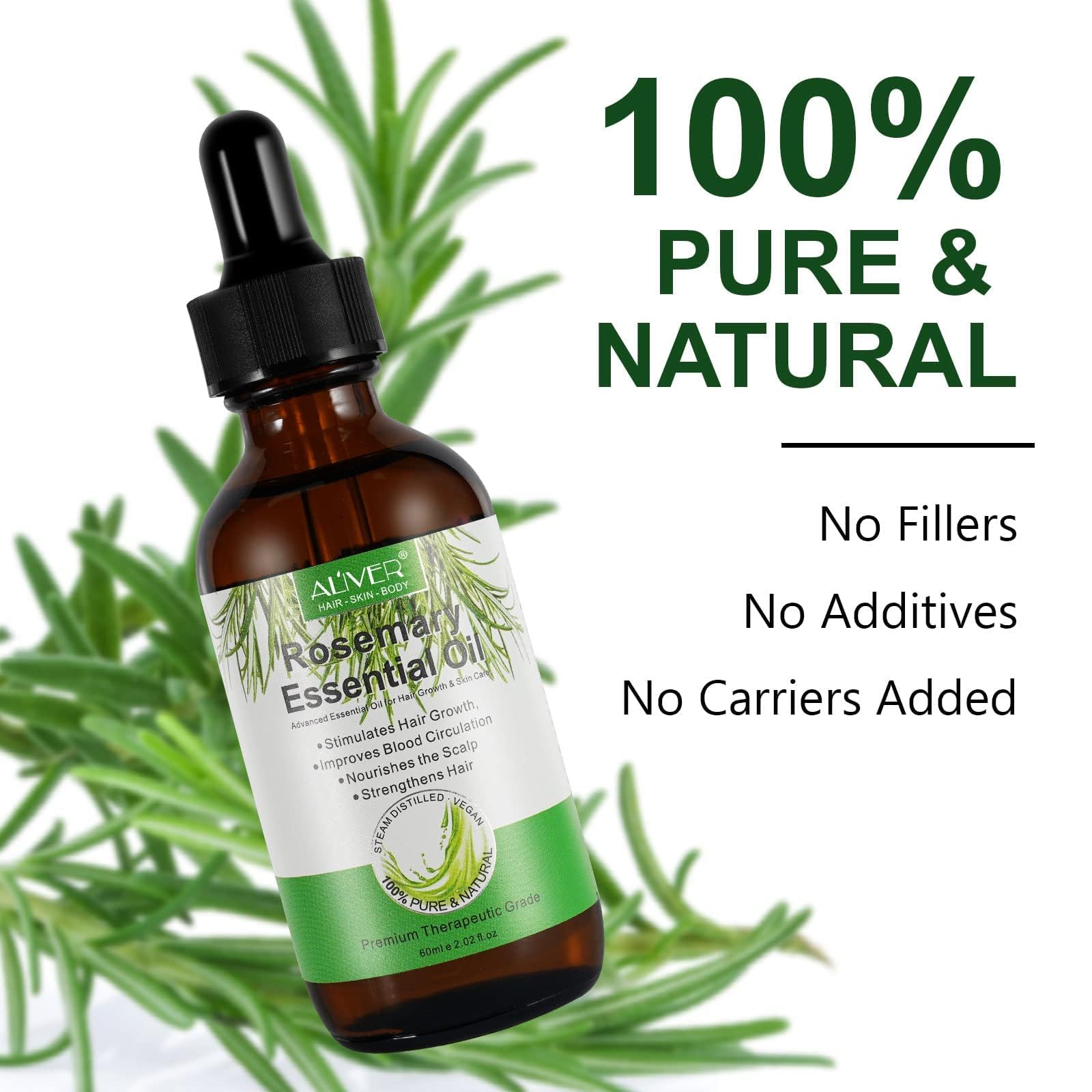 ALIVER Pure Natural Rosemary Essential Oils - & Hair Growth Scalp Oil for Dry Damage - ALIVER Official Product View 4