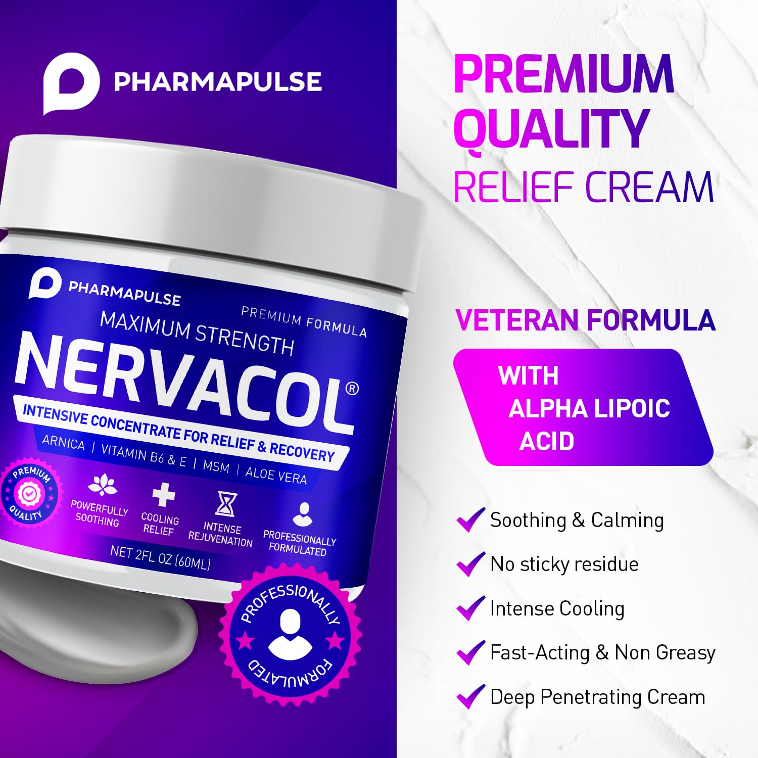 Pharmapulse Neuropathy Cream Maximum Strength 2oz