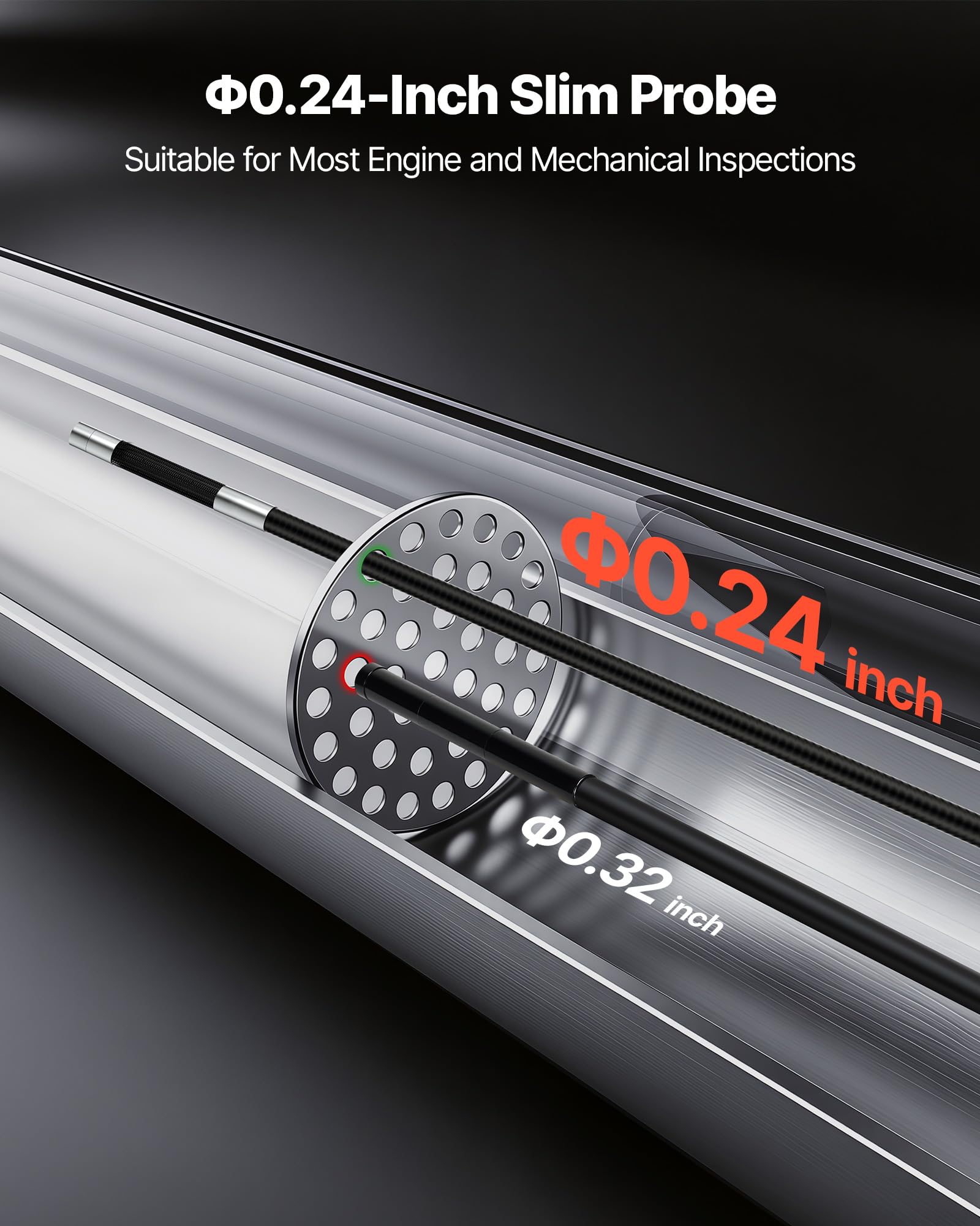 VEVOR 4-Way Articulating Borescope with Light, True 1080P HD Indu - VEVOR Official Product View 4