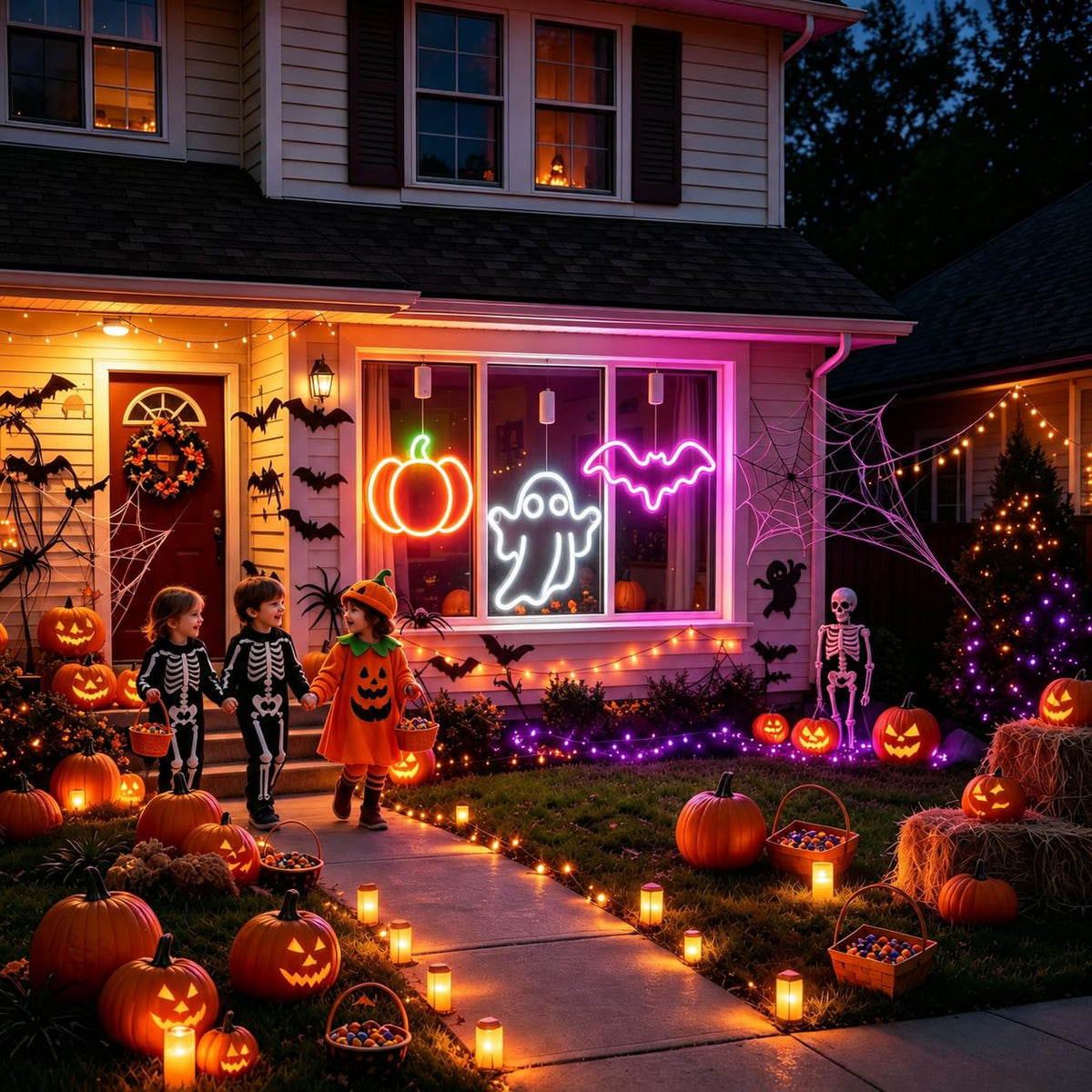 3Pack Rechargeable Halloween Window Lights 4 6 12H Timer - Brisum Official Imagery - 8