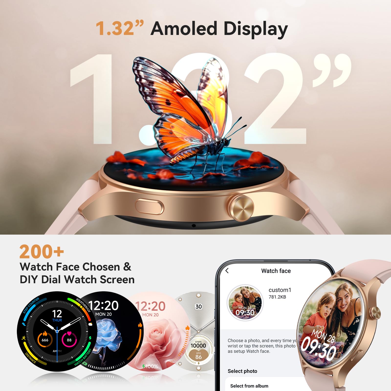 aeac Smart Watch for Women, Answer/Make Call, 1.32'' AMOLED Ultra-Clea - View 4