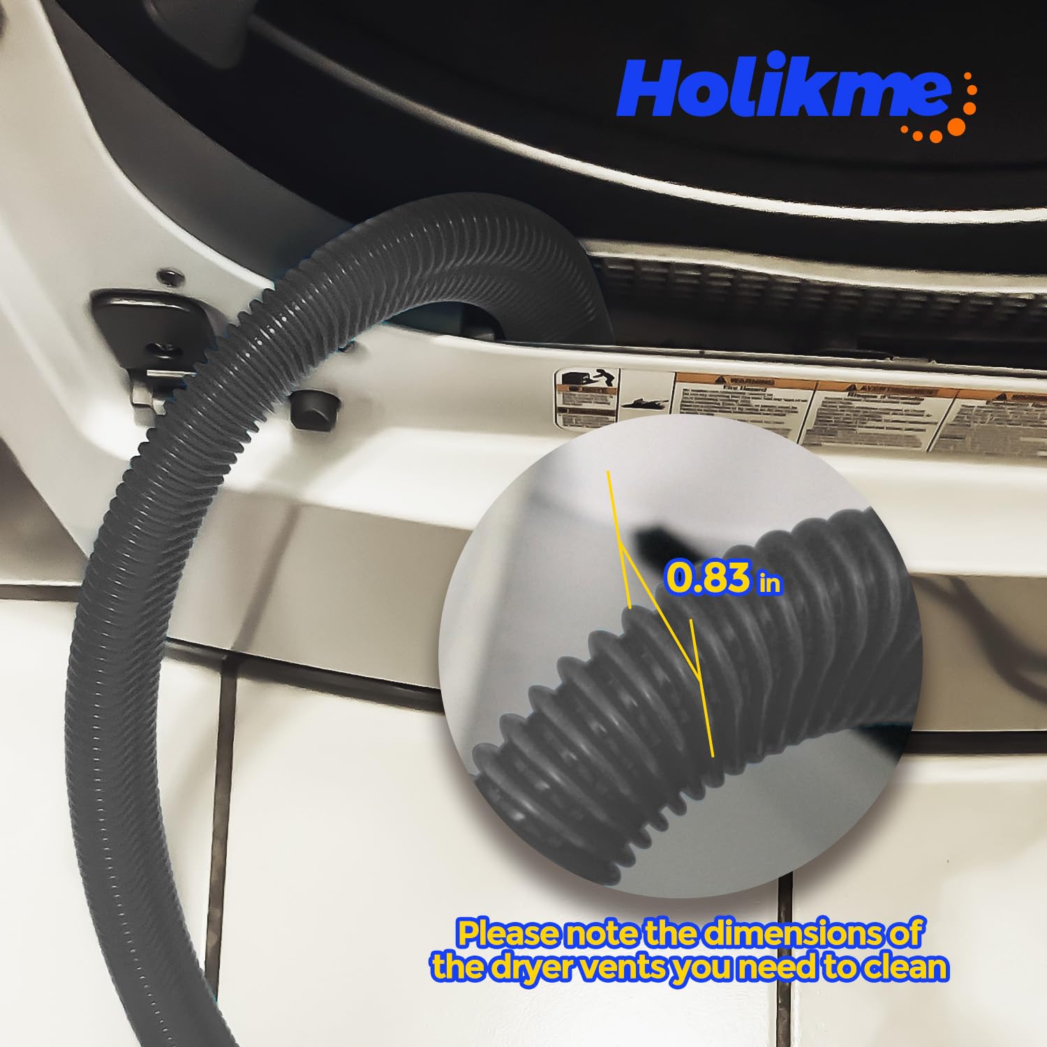 Holikme Dryer Vent Cleaner Kit 2Pack - Lint Vacuum Attachment & Brush - Holikme Official Product View 6