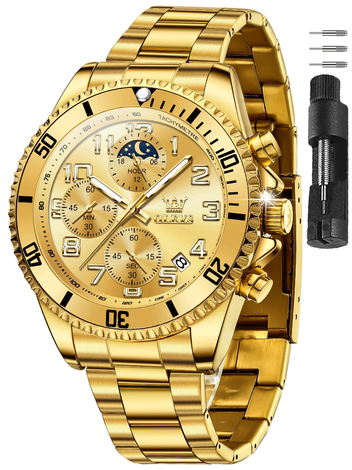 OLEVS Watches for Men Stainless Steel Dress Men Watch with Date - View 7