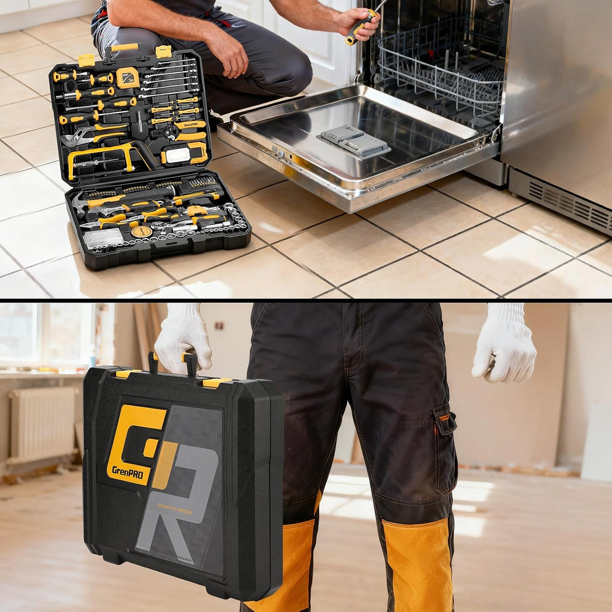 218PCS Basic Auto Hand Tool Set Household Repair Tool Box - GRENPRO Official Imagery - 7