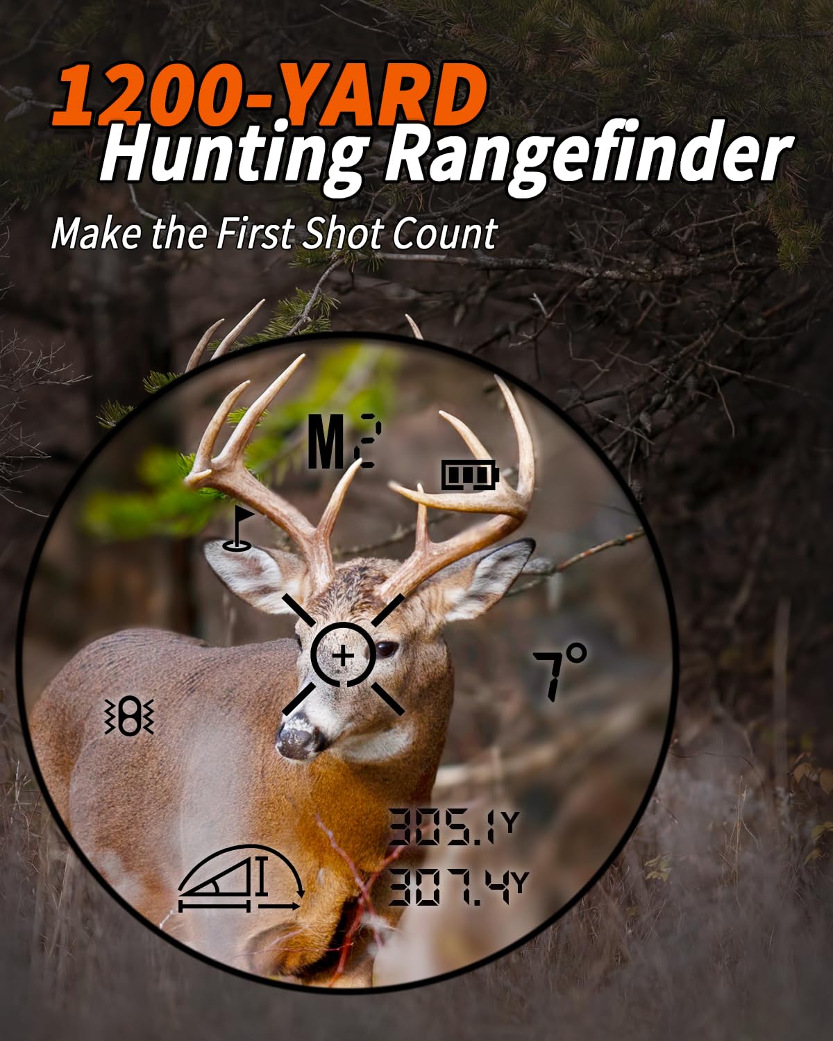 WOSPORTS Hunting Rangefinder 1200 1500 Yards Bow Hunting - WOSPORTS Official Imagery - 4