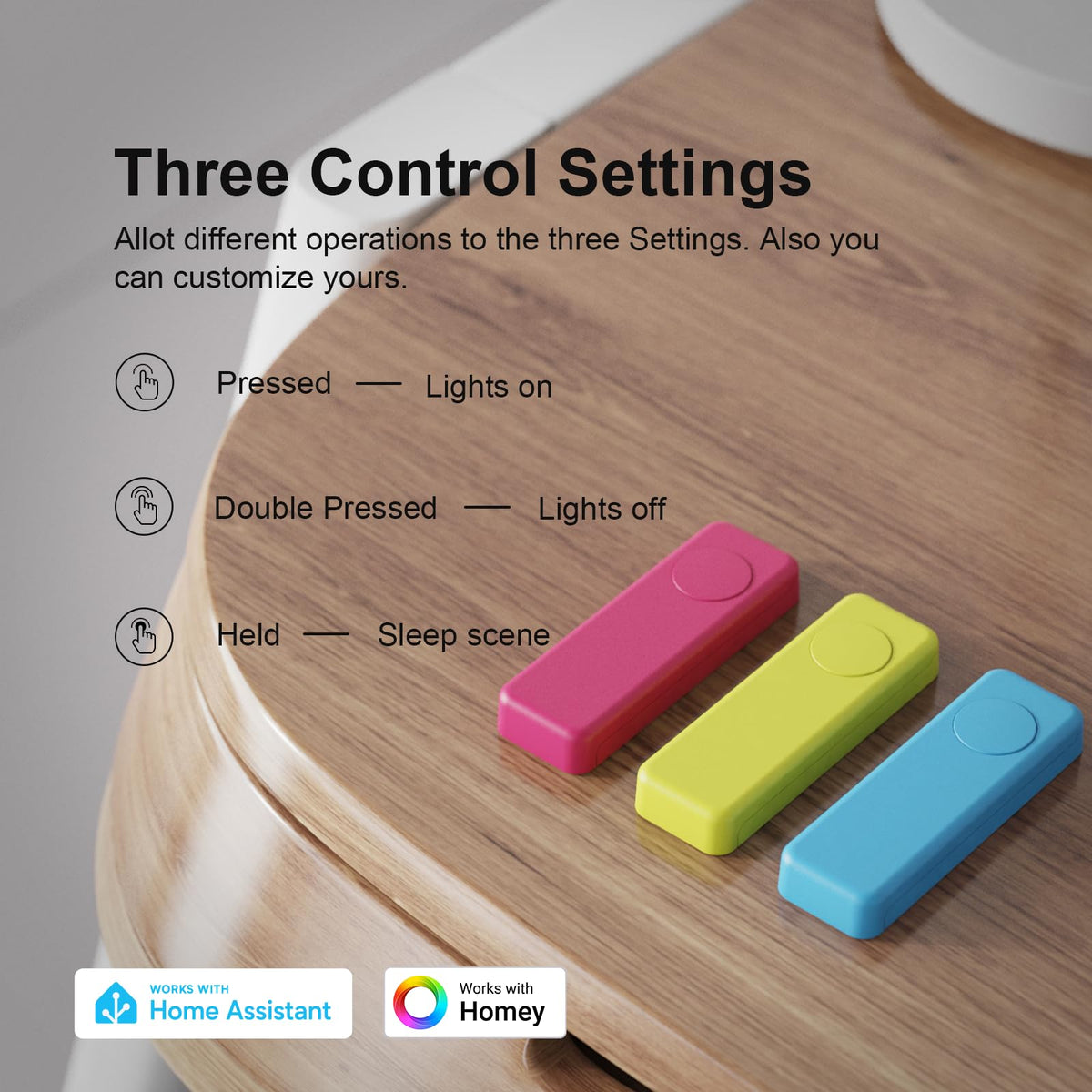 THIRDREALITY ZigBee Smart Button 3 Pack Red Blue Yellow 3 - THIRDREALITY Official Imagery - 4