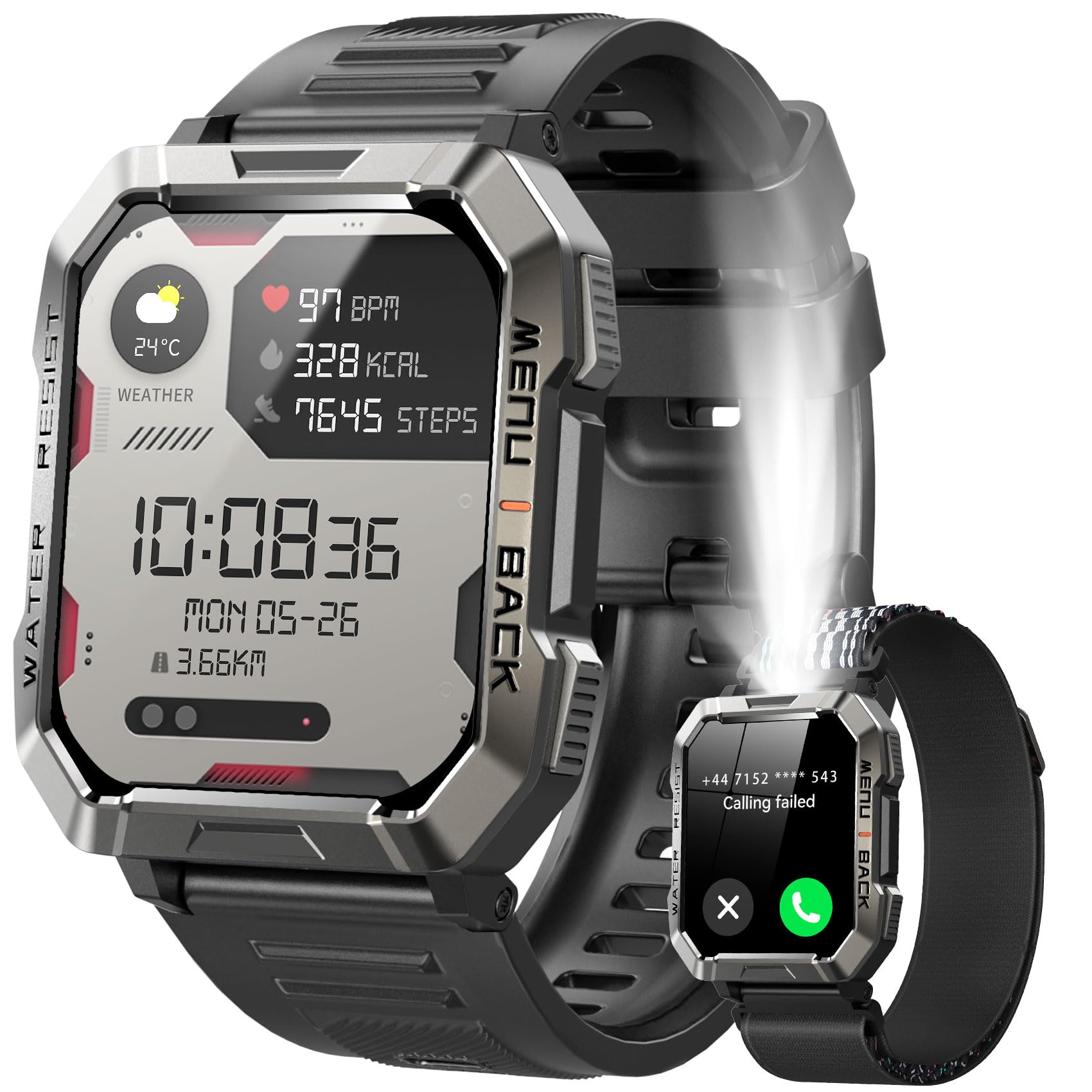 IOWODO Military Smart Watch for Men  , 2.01'' Smart Watch for Android - View 1