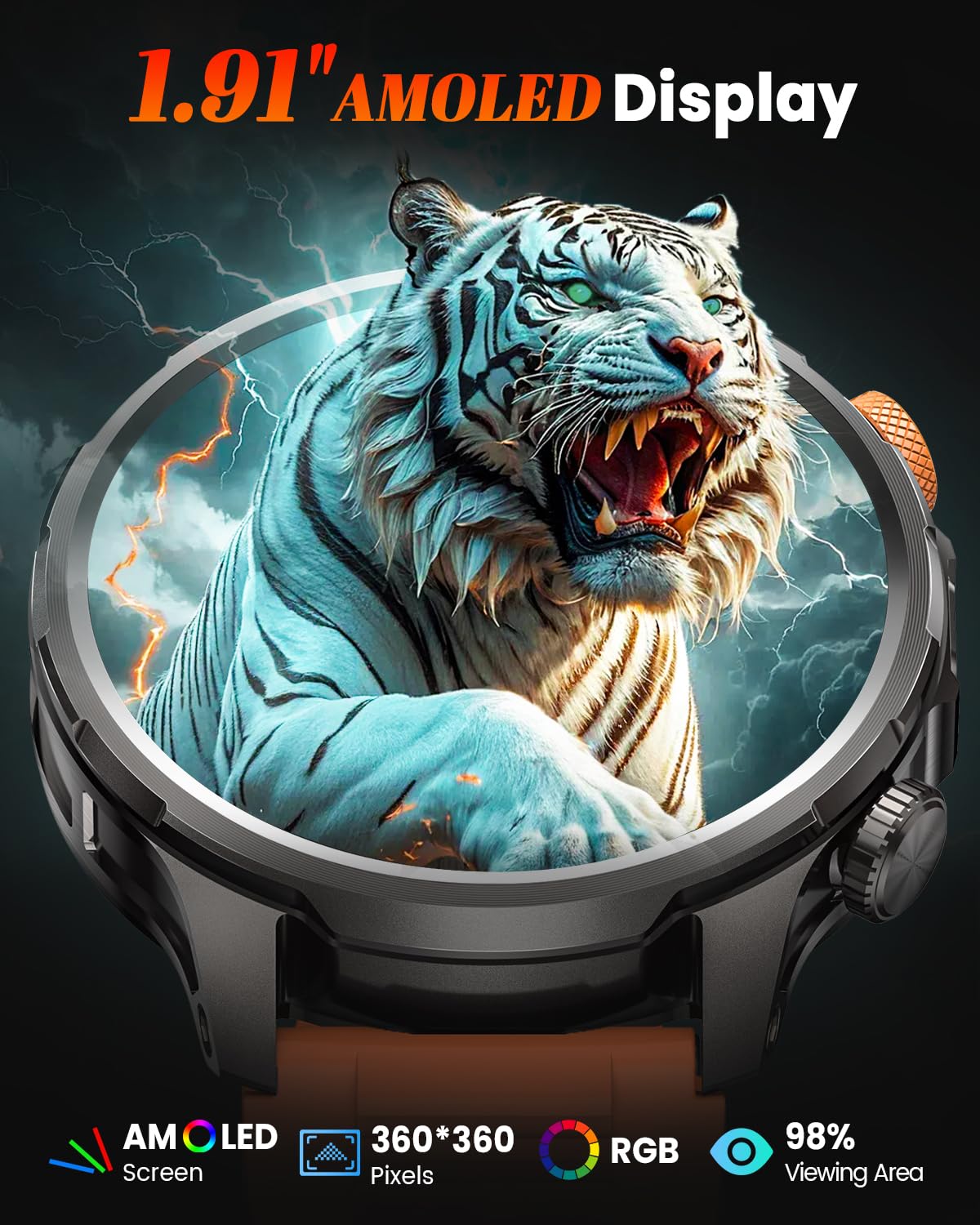 NAIXUES Military Smartwatch for Men 1000mAh Fitness Tracker Rugged Men - View 7
