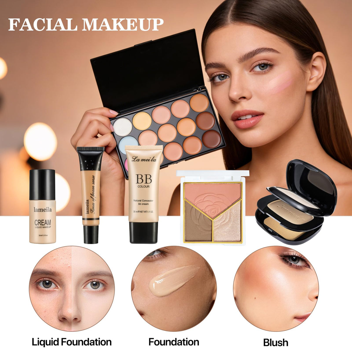 All in One Makeup Set for Women Full Kit Make Up Gift Set - CHAFFUL Official Imagery - 4