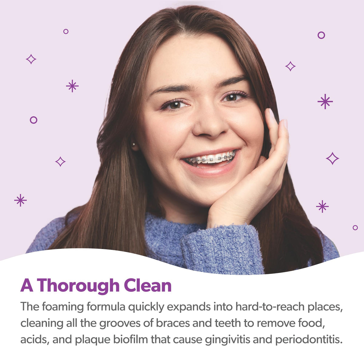 EverSmile OrthoFoam Braces Cleaner Travel Size Brushable - EverSmile Official Imagery - 5