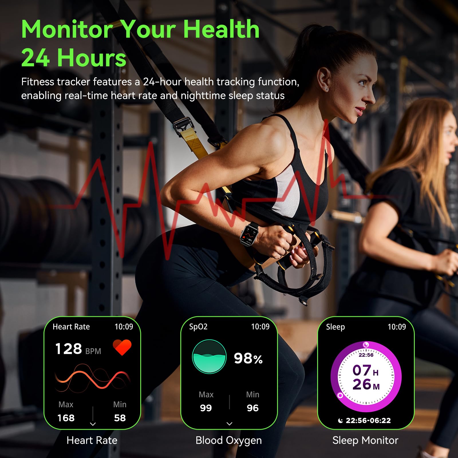 QONBINK Smart Watch, 1.85" HD Fitness Tracker with Bluetooth Calls, 5 - View 5