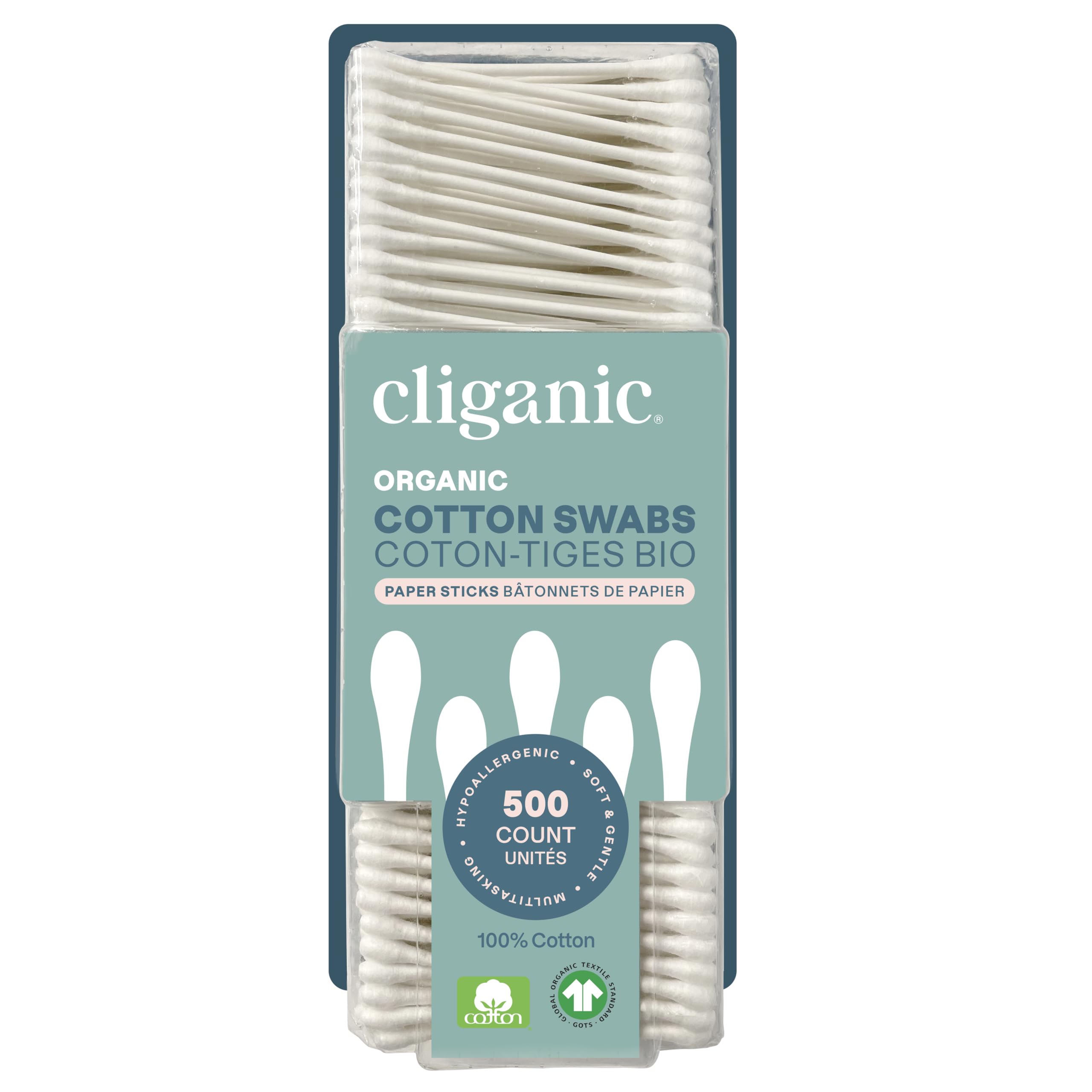 Cliganic Organic Cotton Swabs 1500 Count - Cliganic Official Product Imagery - 7