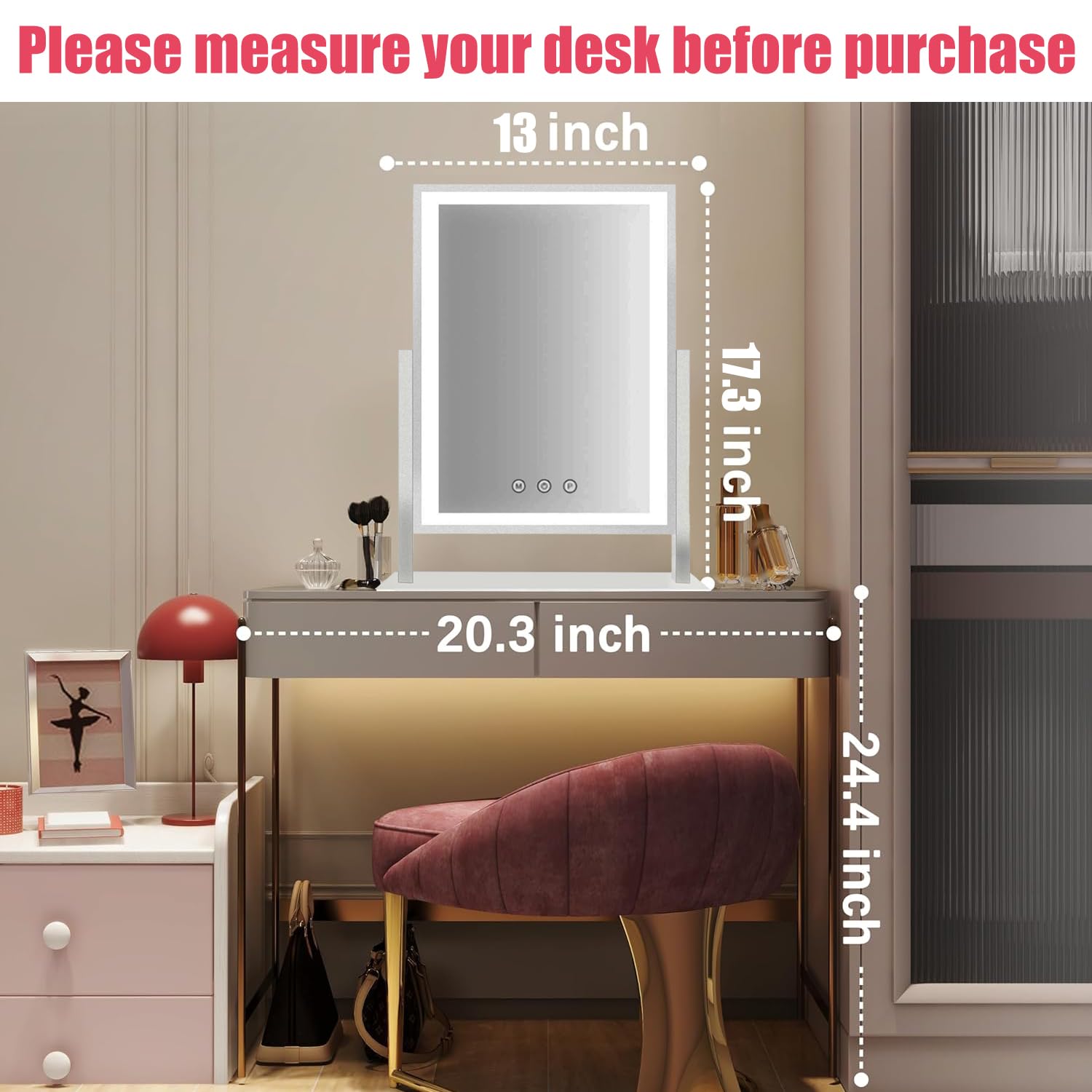 HIEEY Lighted Makeup Mirror, 17.3" x 13" Hollywood Vanity Mirror with Lights, Th - HIEEY Official Product View 4