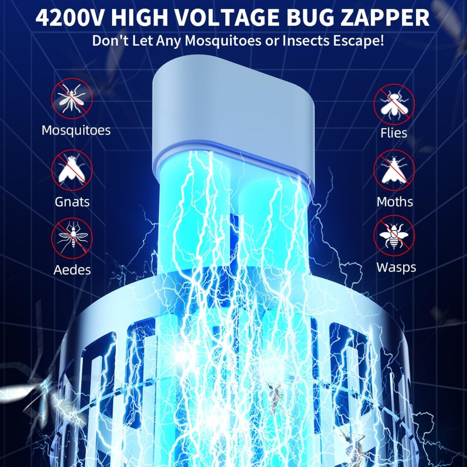 Minimoon outdoor mosquito zapper with dual LED lights, upgraded bug zapper for outdoor insect control and mosquito elimination
