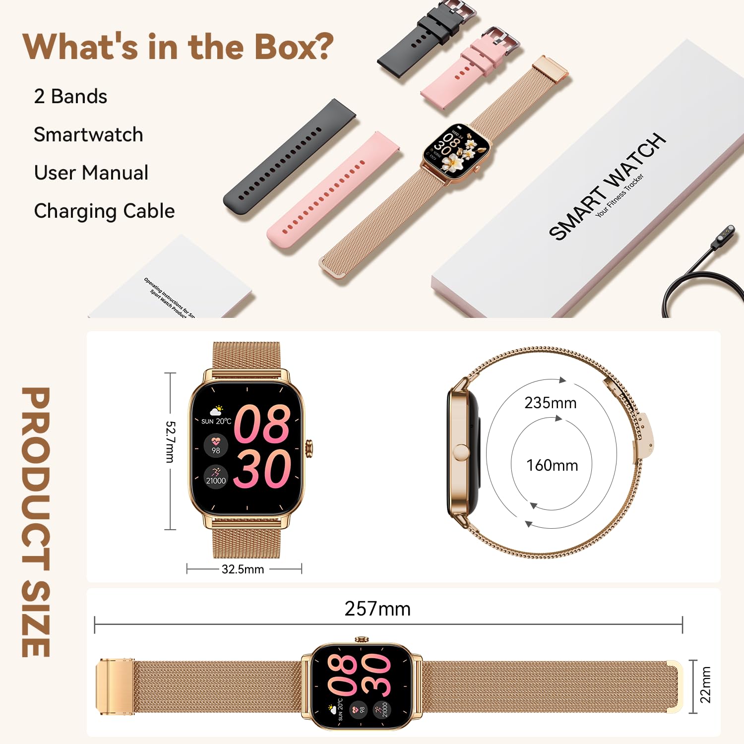 Kimeag Smart Watch for Women Fitness Tracker: Waterproof Make Answer C - View 9
