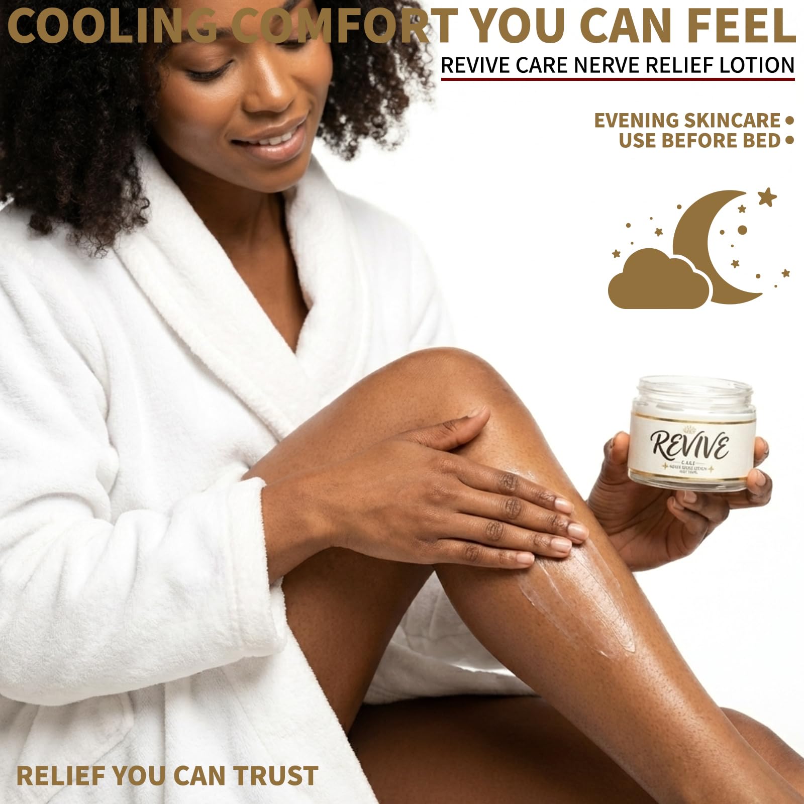 Nola Sleep Revive Nerve Relief Cream with magnesium in a 4 oz jar, a soothing skin moisturizer for nerve support.