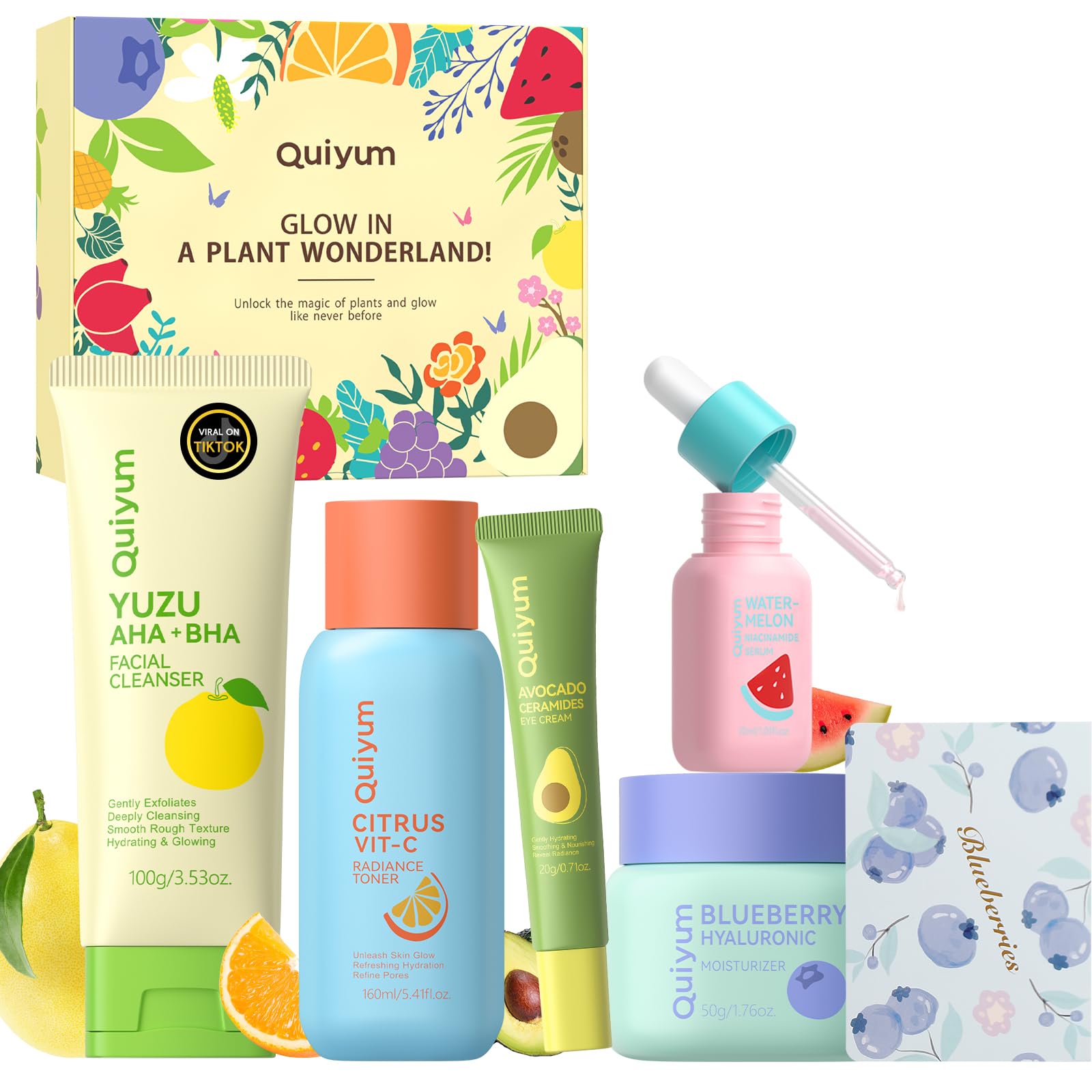Daily Skincare Set for Young Women, 6-Piece Facial Care Routine - QUIYUM