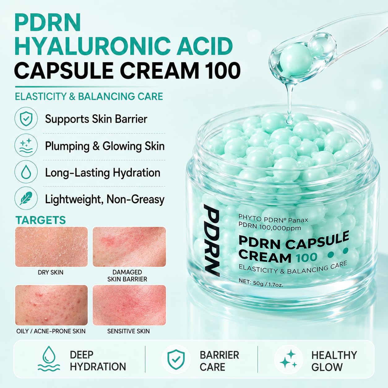 Premium Salmon DNA PDRN Capsule Cream Panax Ginseng – 100,000ppm - SHAGOLL