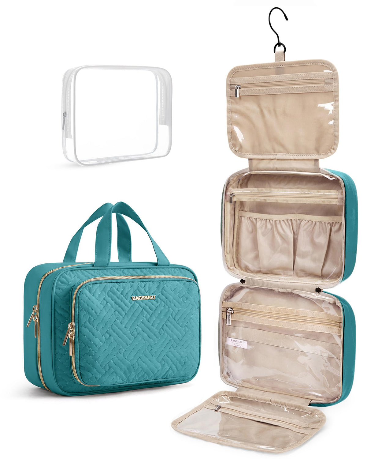 BAGSMART Toiletry Bag Hanging Travel Makeup Organizer with - BAGSMART Official Imagery - 1