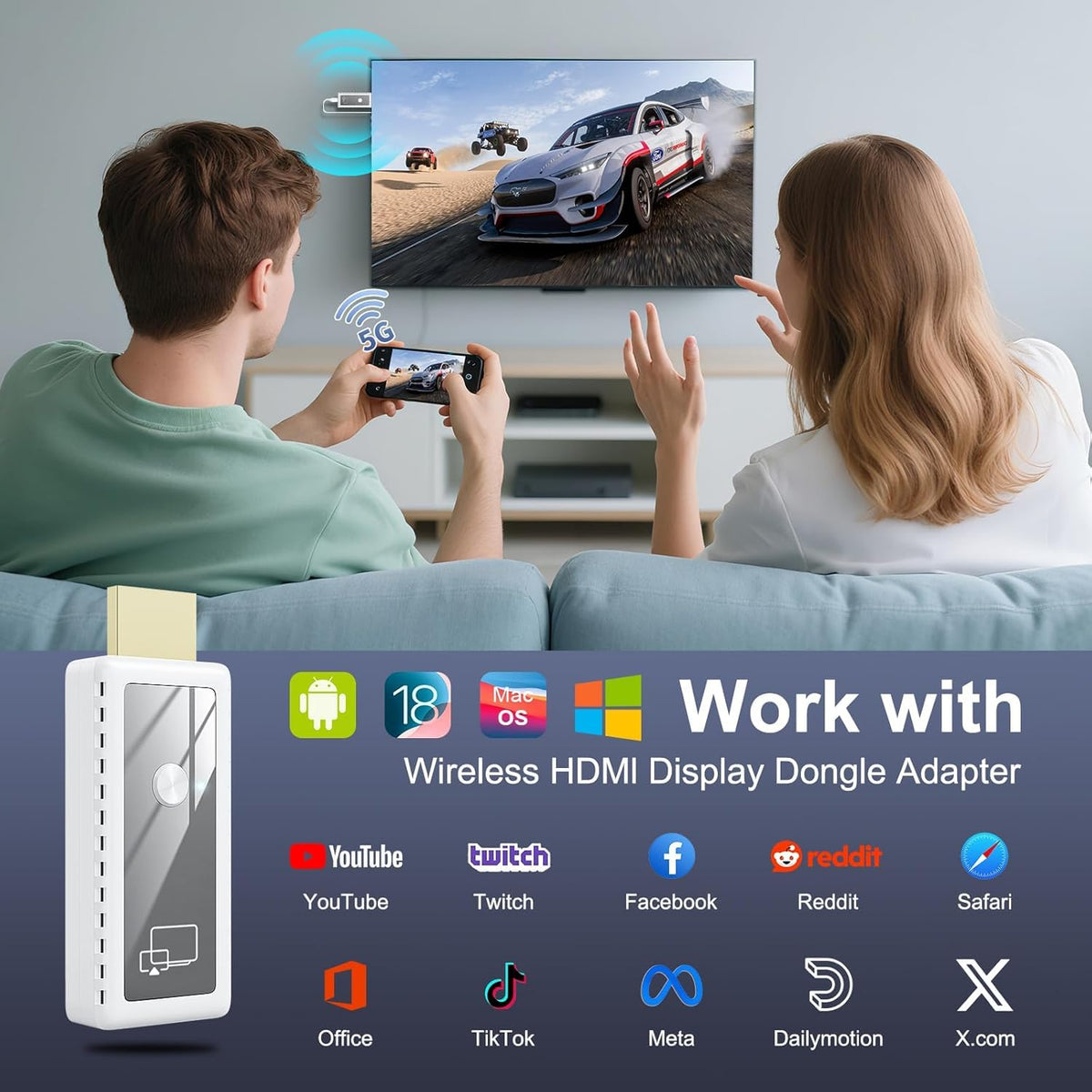 1080P Wireless HDMI Display Adapter 2 4G 5G Wireless HDMI - Gogerit Official Imagery - 7