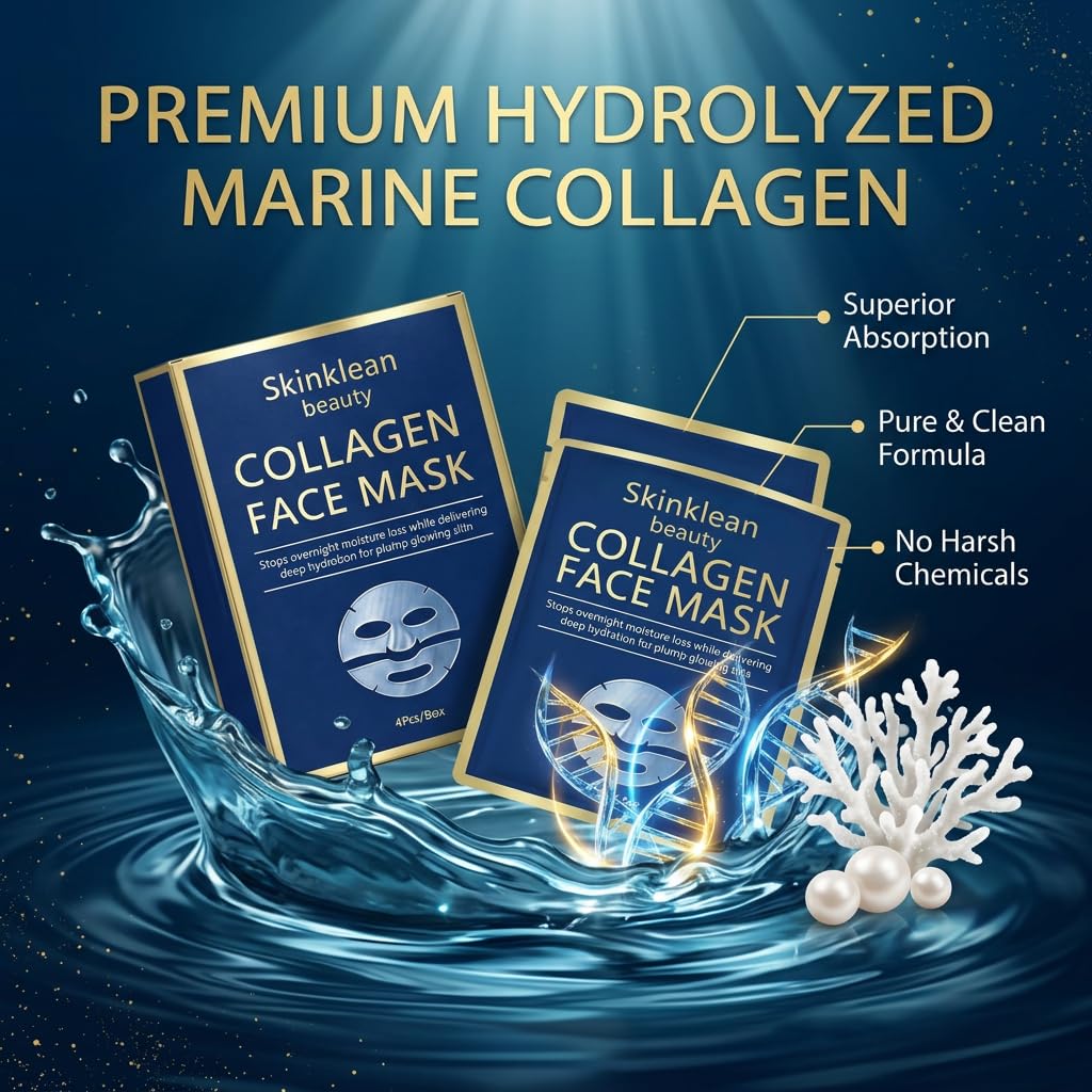 Collagen Face Mask Collagen Real Deep Hydrating Overnight - Skinklean Beauty Official Product Imagery - 5