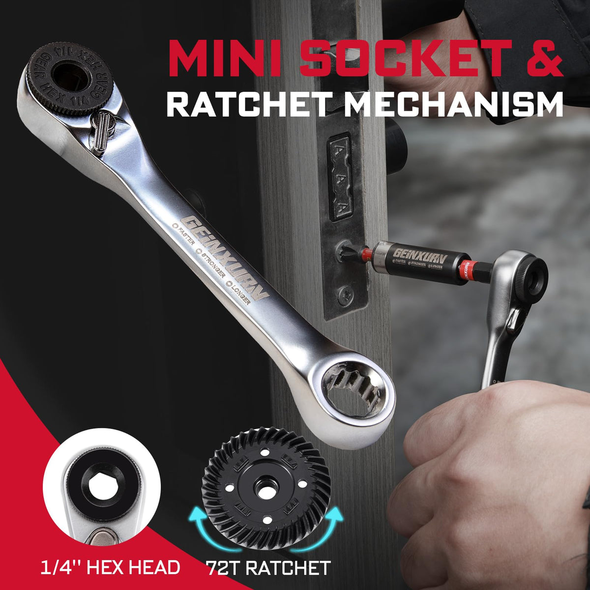 Geinxurn 44Pcs Screwdriver Bit Set Include Ratchet Wrench - GEINXURN Official Imagery - 7