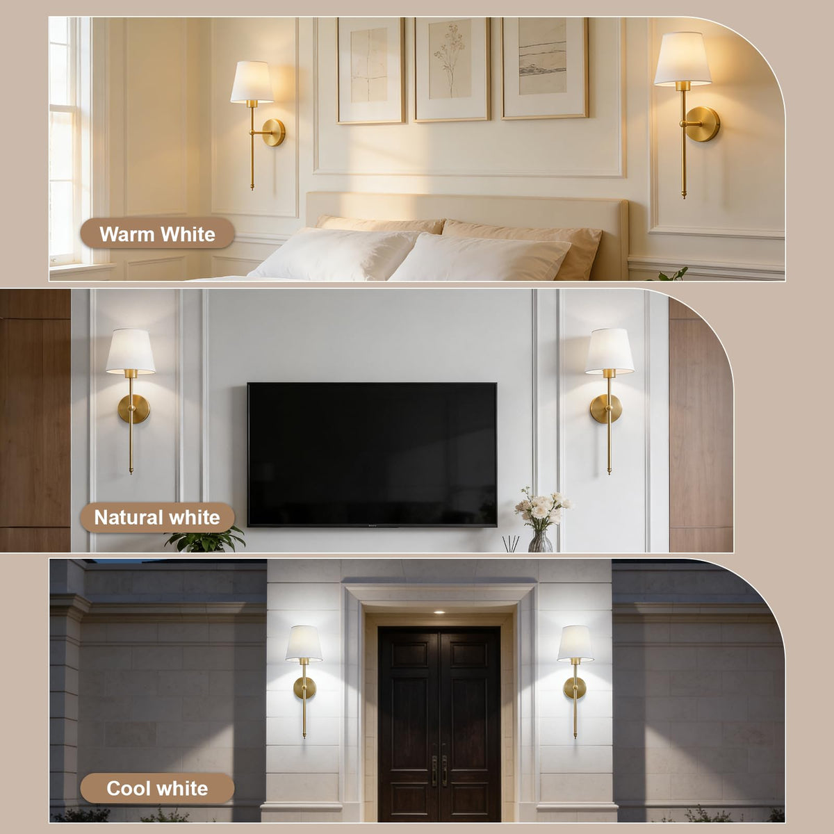 Battery Operated Wall Sconces Set of 2 Wireless Rechargeable - VANZLIFE Official Imagery - 6