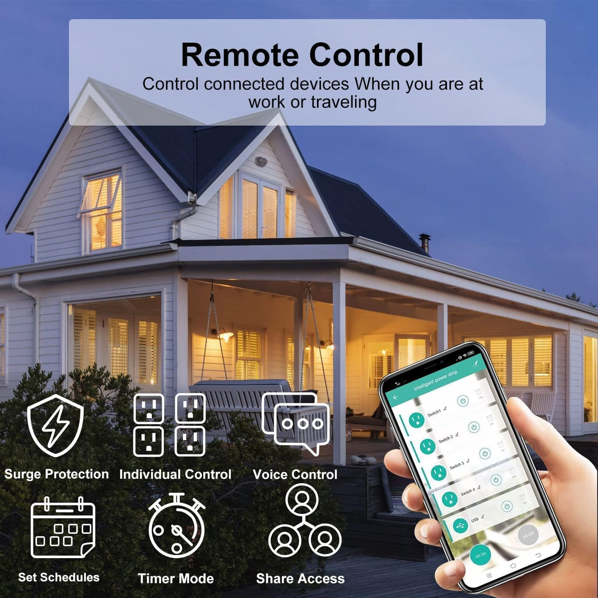 XENON ZigBee Power Strips Voice APP Timer 4 Individually - XENON Official Imagery - 5