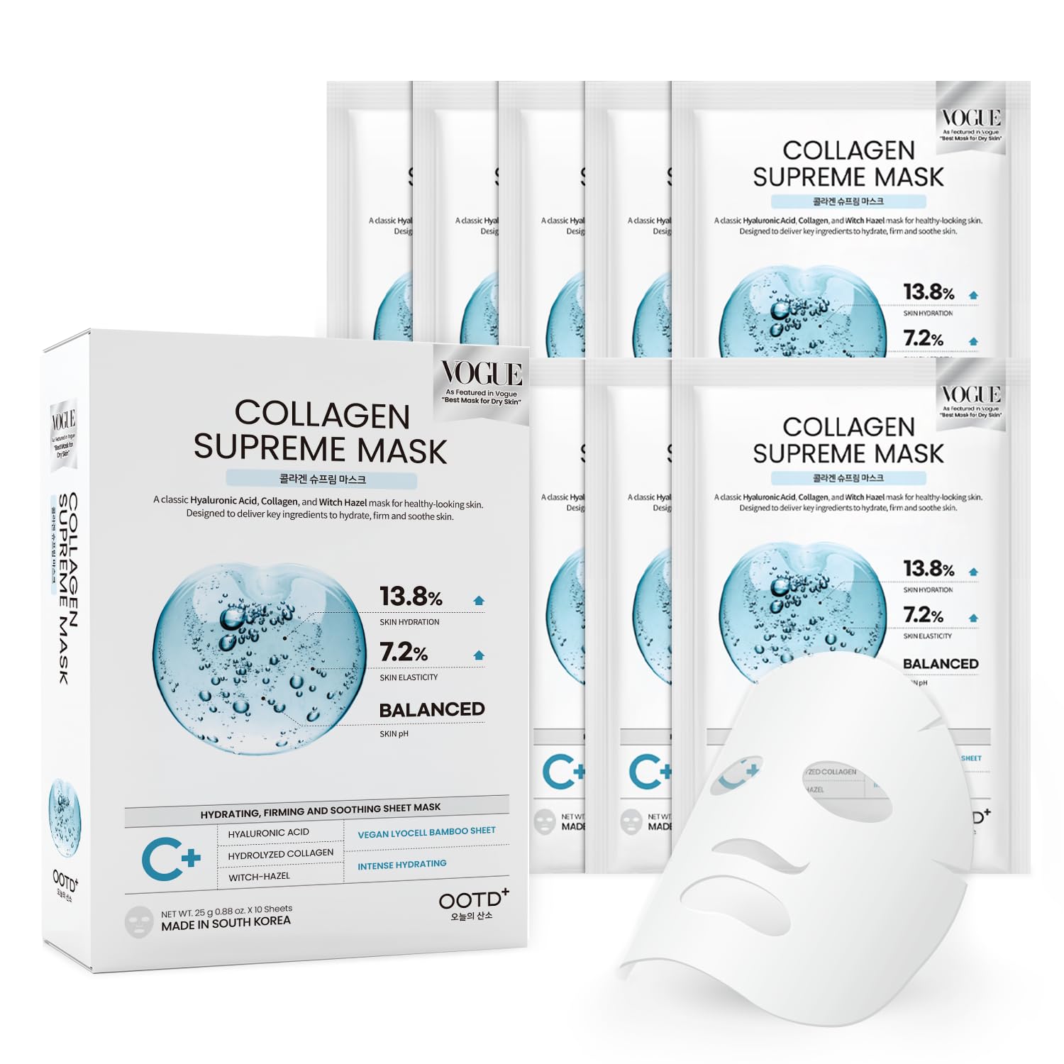 #OOTD Collagen Supreme Mask, Korean Hyaluronic Acid Face Mask,... - Product Imagery