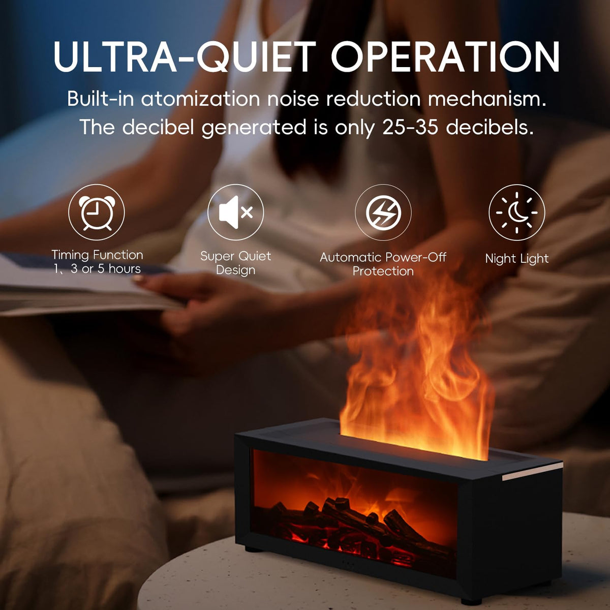 Essential Oil Diffuser 7 Colors Fireplace Flame Fire Oil - Yaledi Official Imagery - 5
