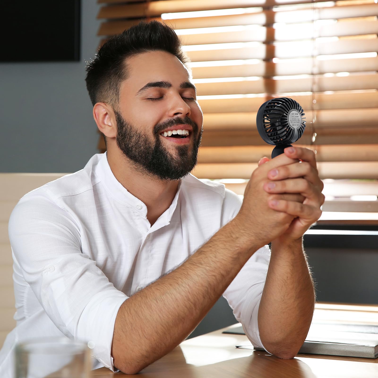 Rossesay 1 Pcs Mini Portable Fan 3 Speed Rechargeable, Black - View 6
