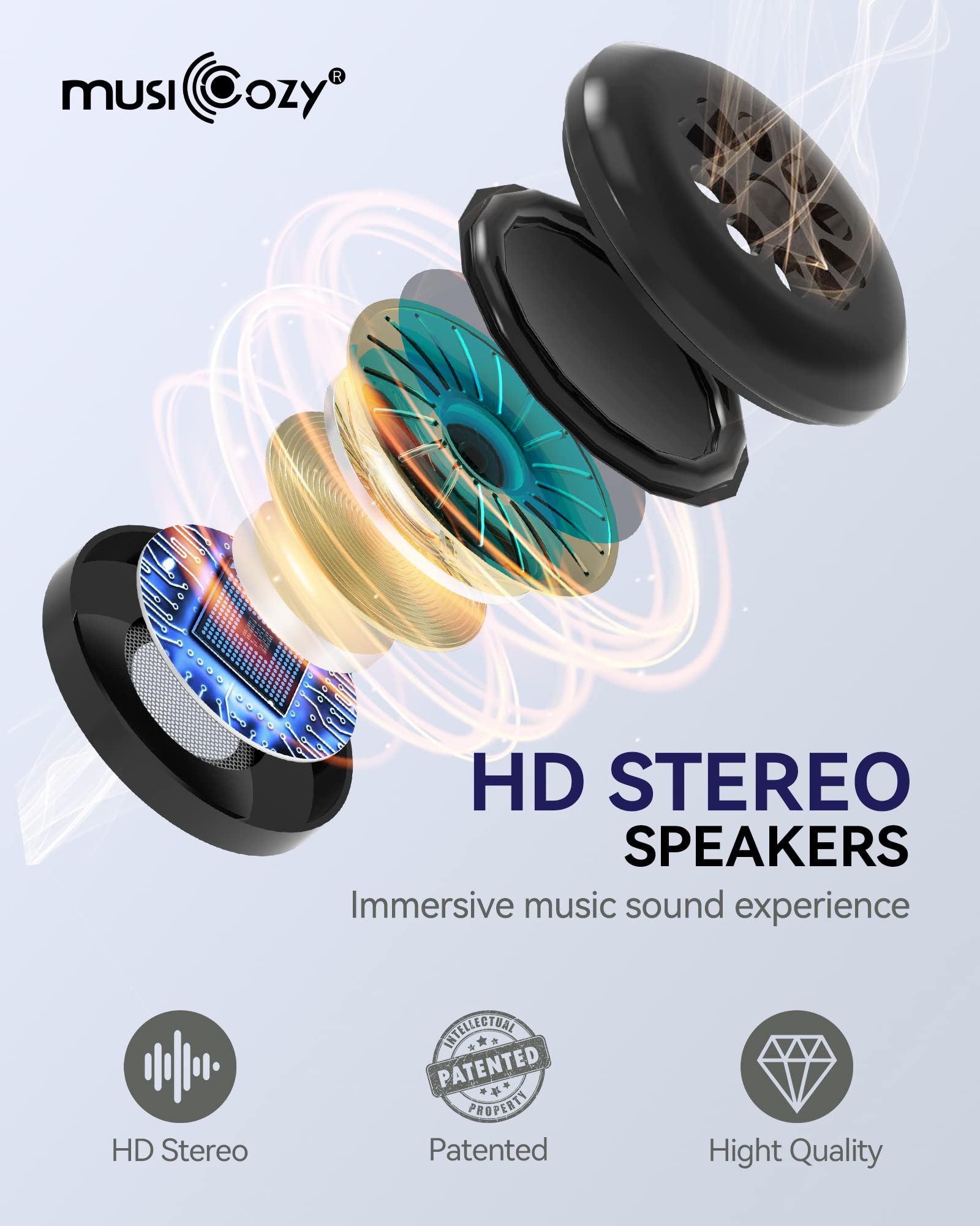 MUSICOZY Sleep Headphones Bluetooth 5.4 Sleep Mask with HD Sound - MUSICOZY Official Product View 5