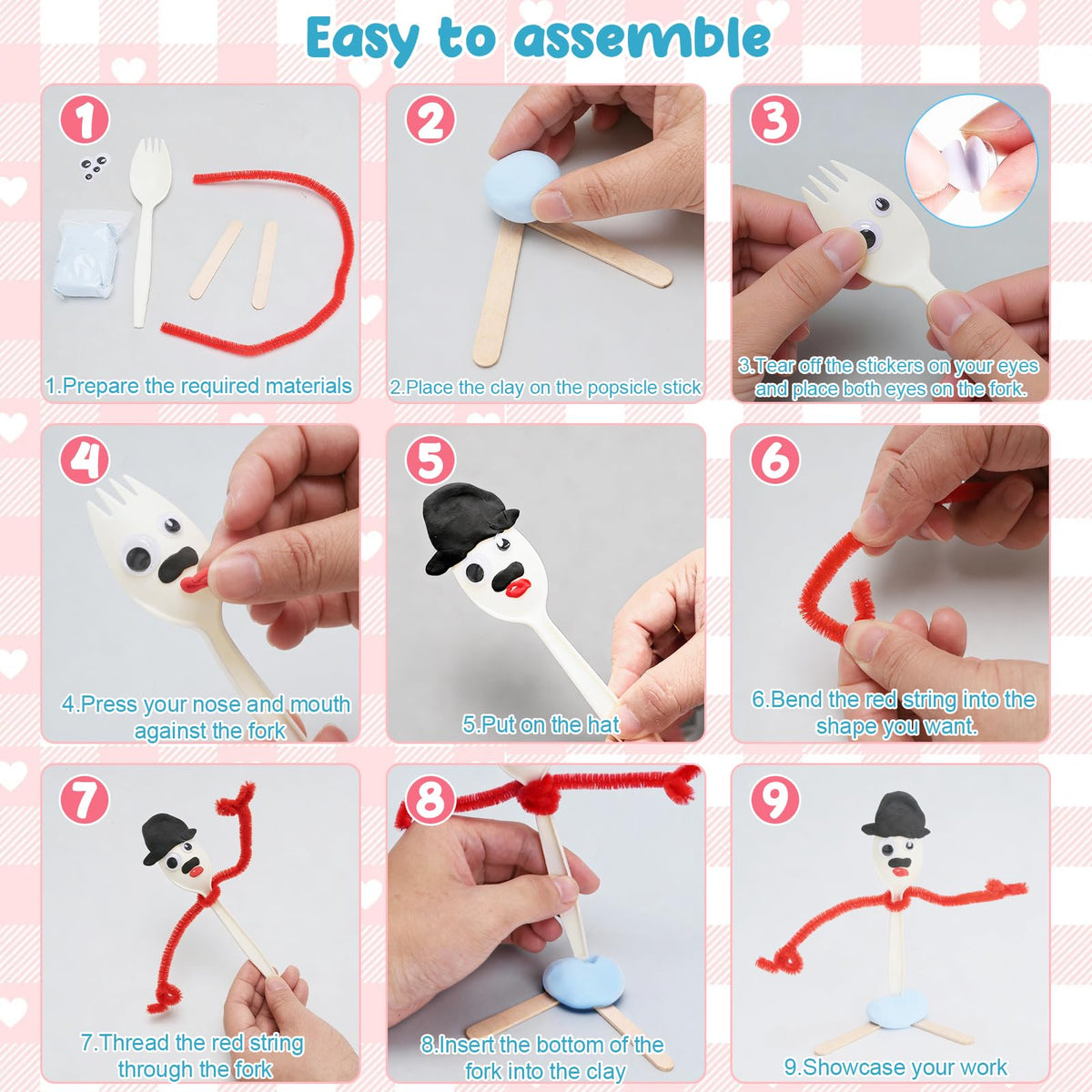 100 Pcs Fork Creativity Set Arts Crafts Supplies with - Zebrabox Official Imagery - 4