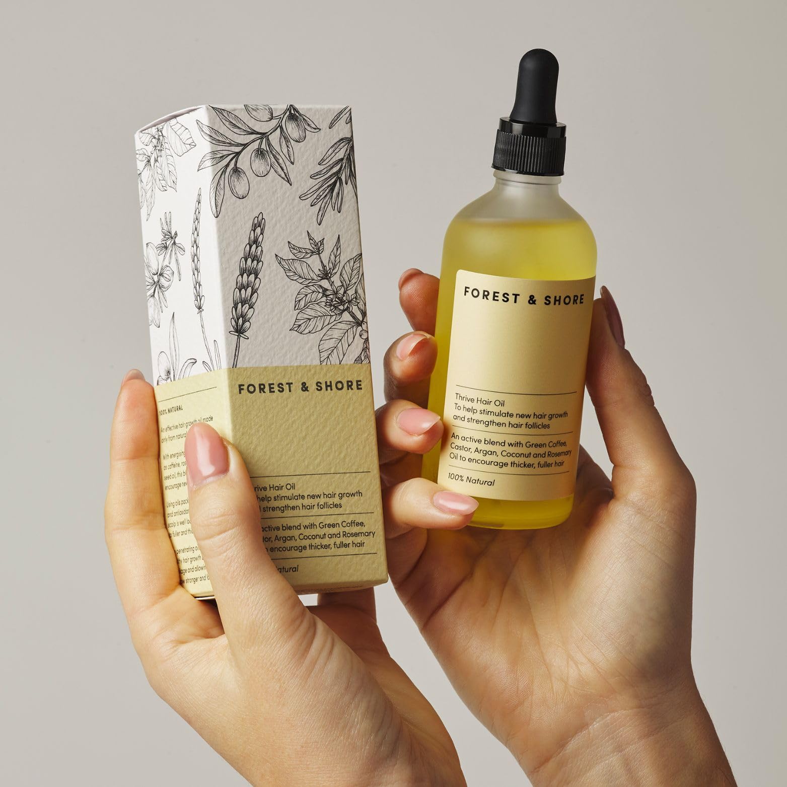 Forest & Shore Hair Growth Oil, 100% Natural, with Caffeine, Biotin, Castor , - Forest & Shore Official Product View 7