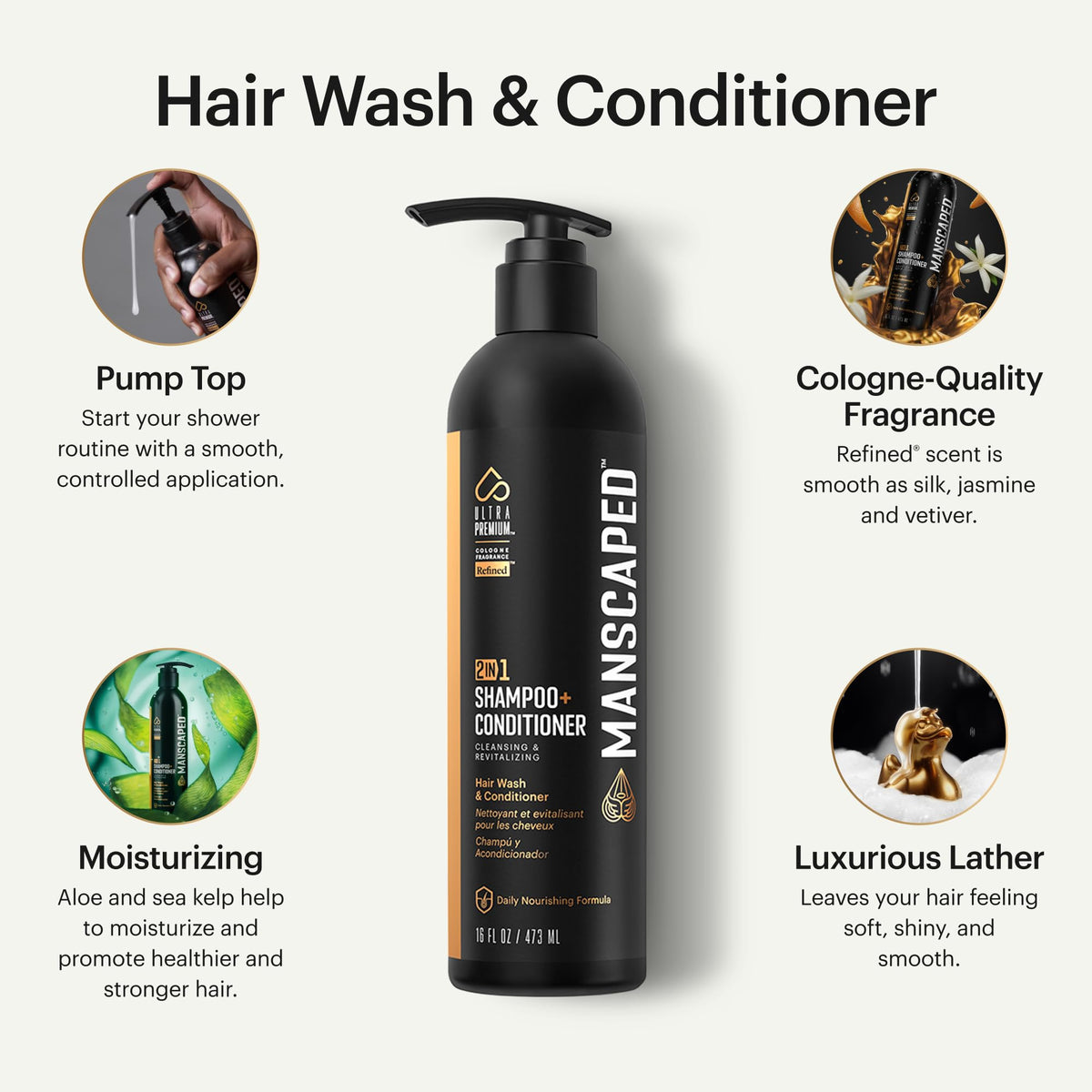 MANSCAPED 2 In 1 Shampoo Conditioner UltraPremium Formula - MANSCAPED Official Imagery - 3