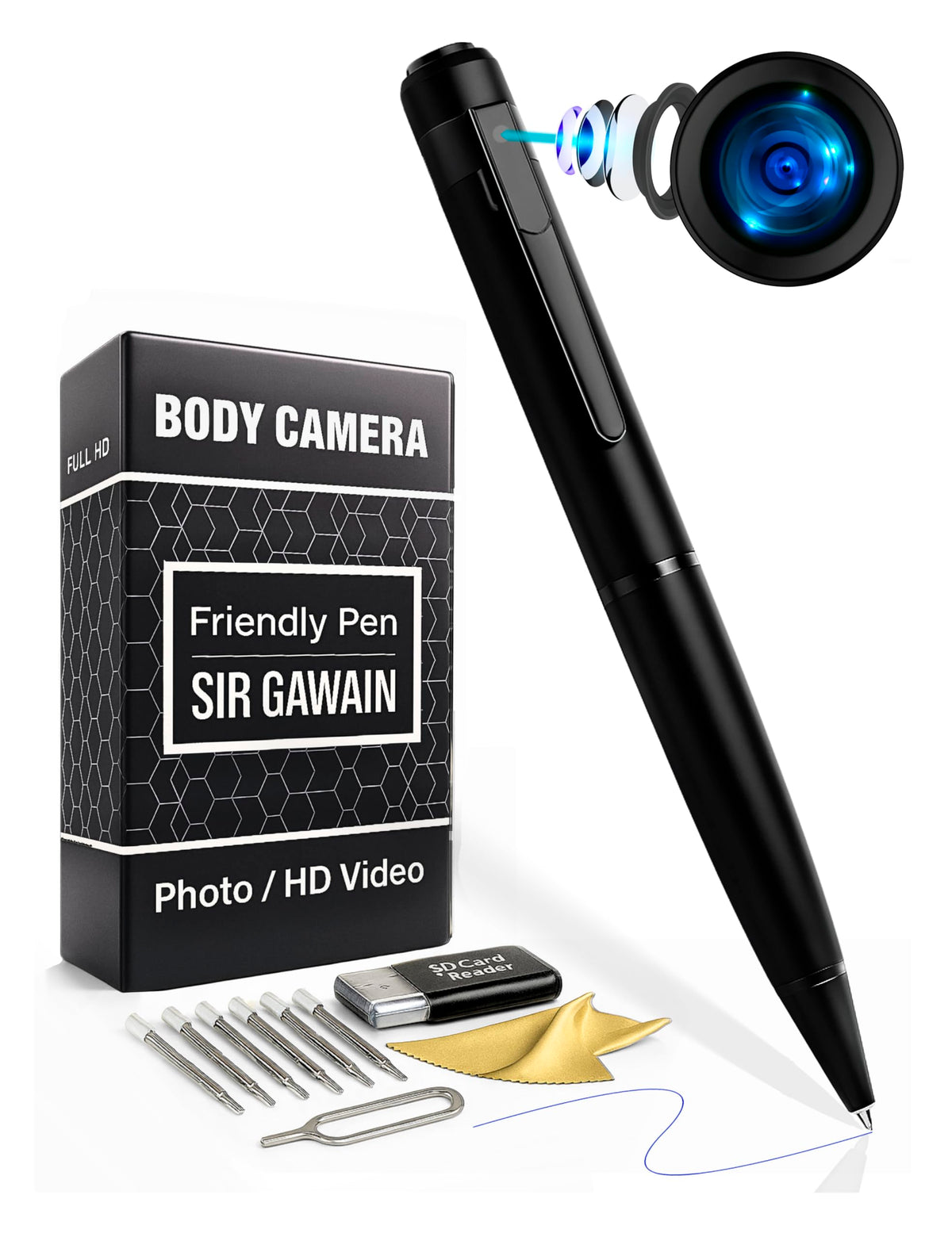 SIRGAWAIN Premium Body Camera Pen Full HD 1080p Video Photos - SIRGAWAIN Official Imagery - 8