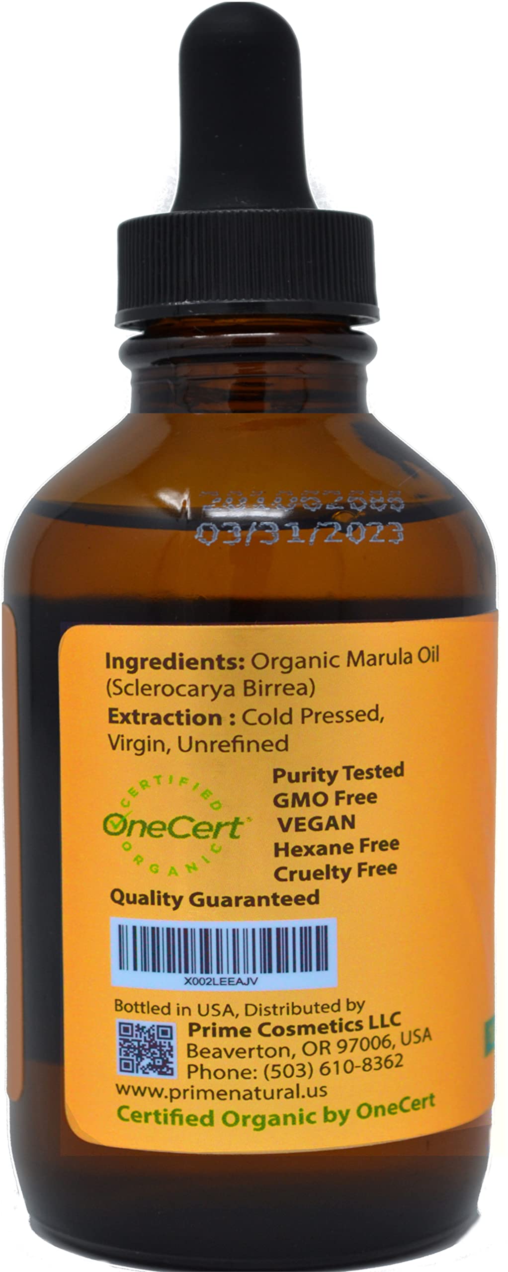 PRIME NATURAL Organic Marula Oil, Pure, Cold Pressed, USDA Certified - PRIME NATURAL Official Product View 4