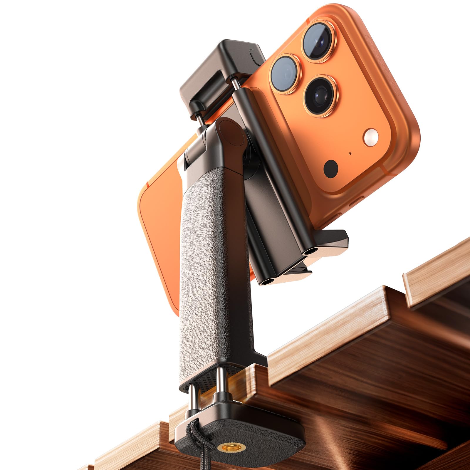 LISEN airplane travel LED phone stand holder on desk, ideal for long flights, cruise ships, and travel photography lighting accessories.