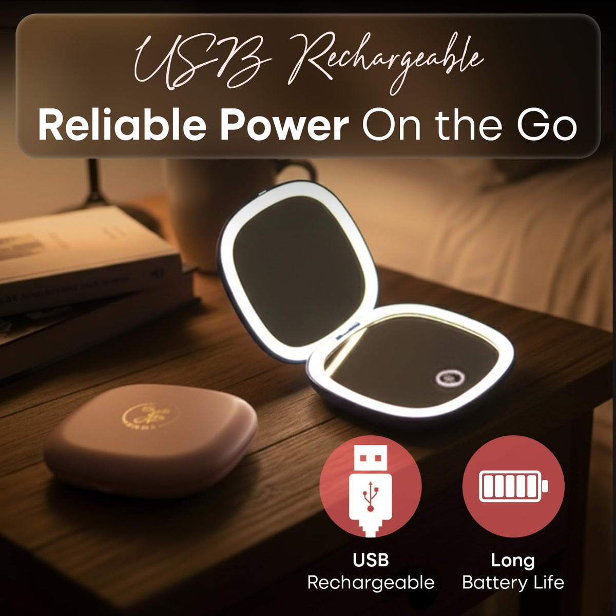 4 LED Compact Mirror 1x 10x Magnification - Cyn Care Official Imagery - 5