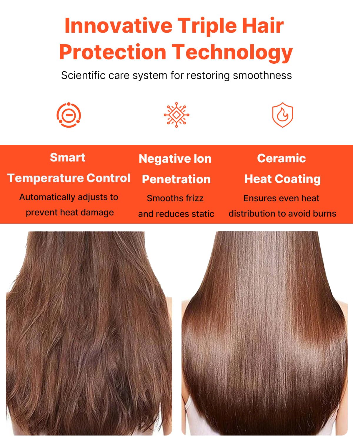 VEVOR hair dryer styler with high-speed hot air, volumizing and straightening, featuring a sleek design and ergonomic handle.