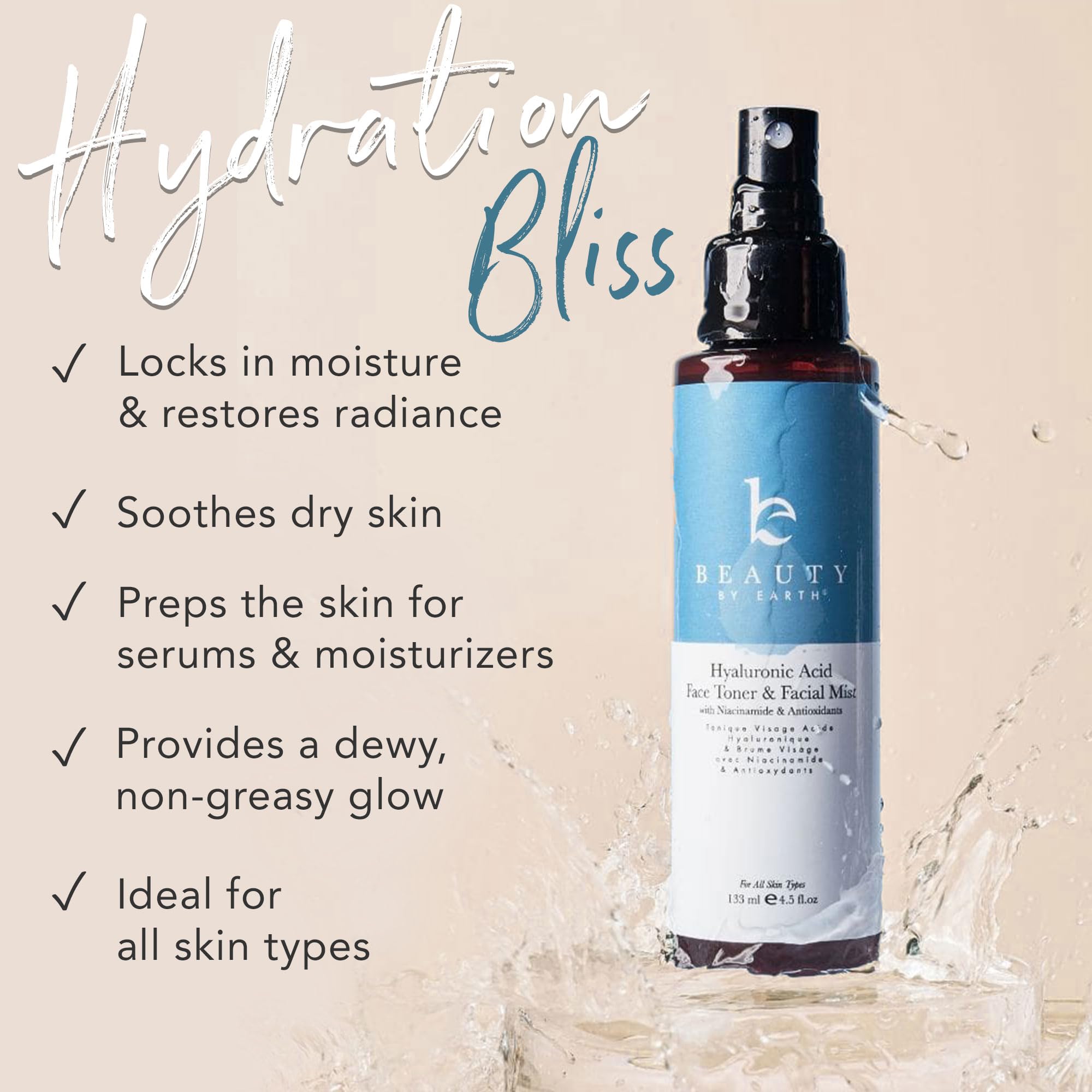Hyaluronic Acid Toner for Face - Beauty by Earth Official Imagery - 4